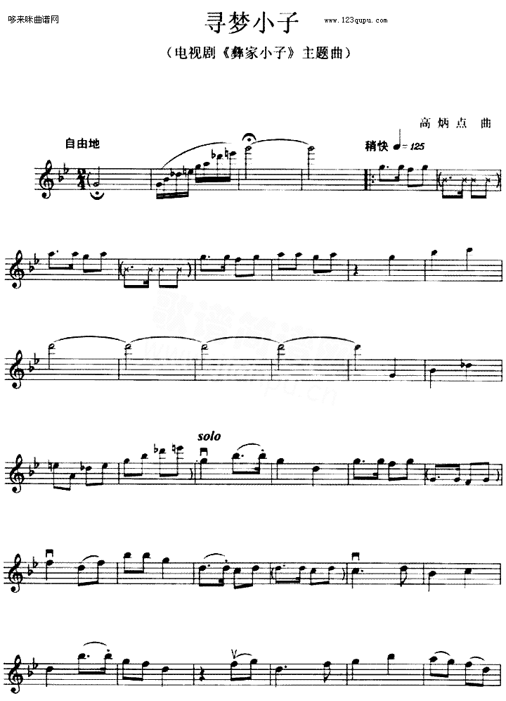 寻梦小子《彝家小子》主题曲简谱1