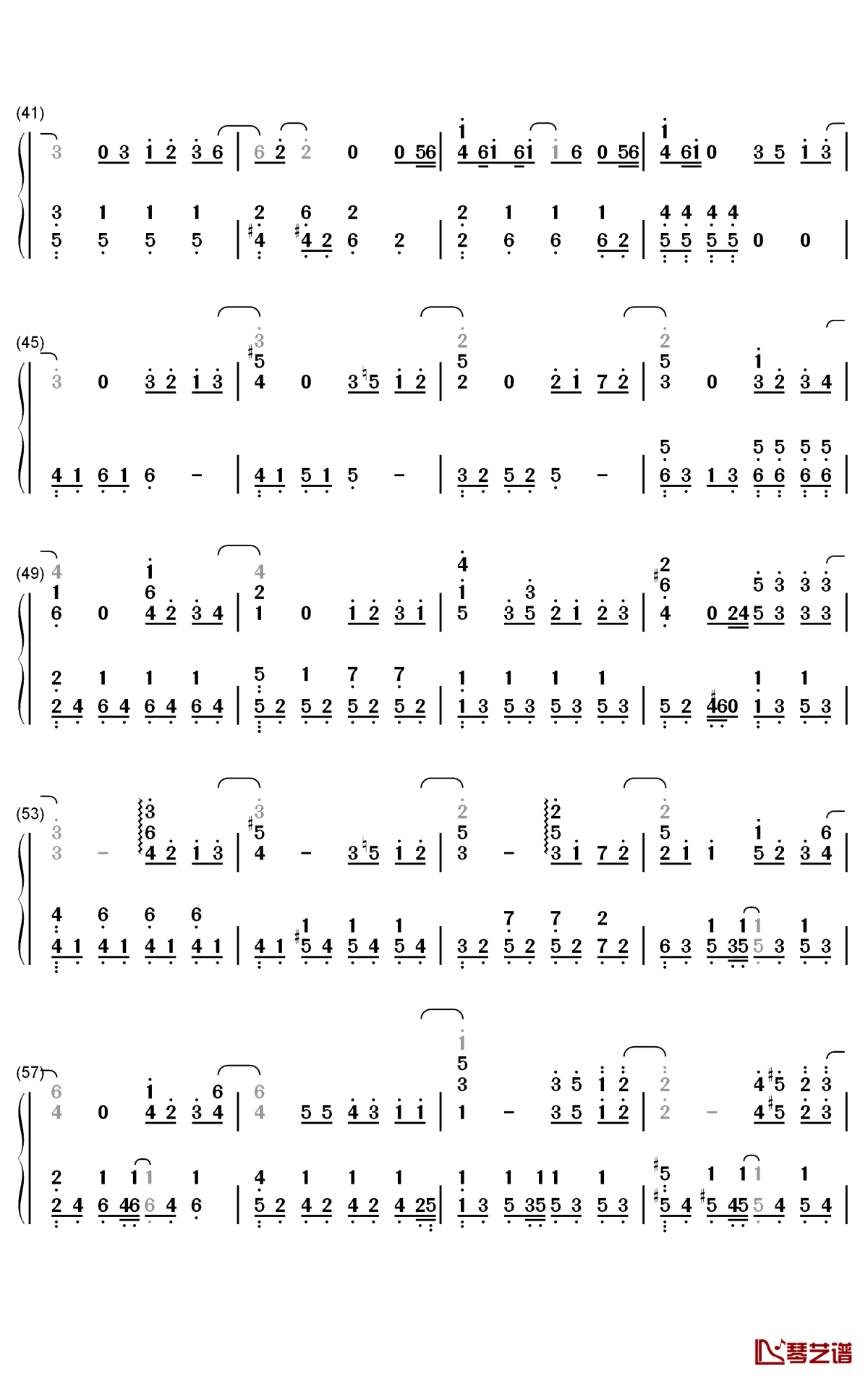 爱情废柴钢琴简谱-数字双手-周杰伦3