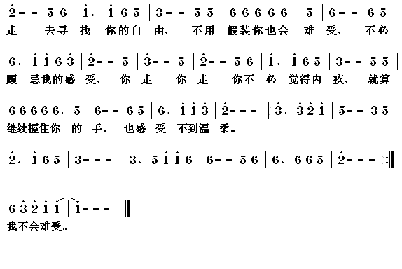 不要等着我说分手简谱1