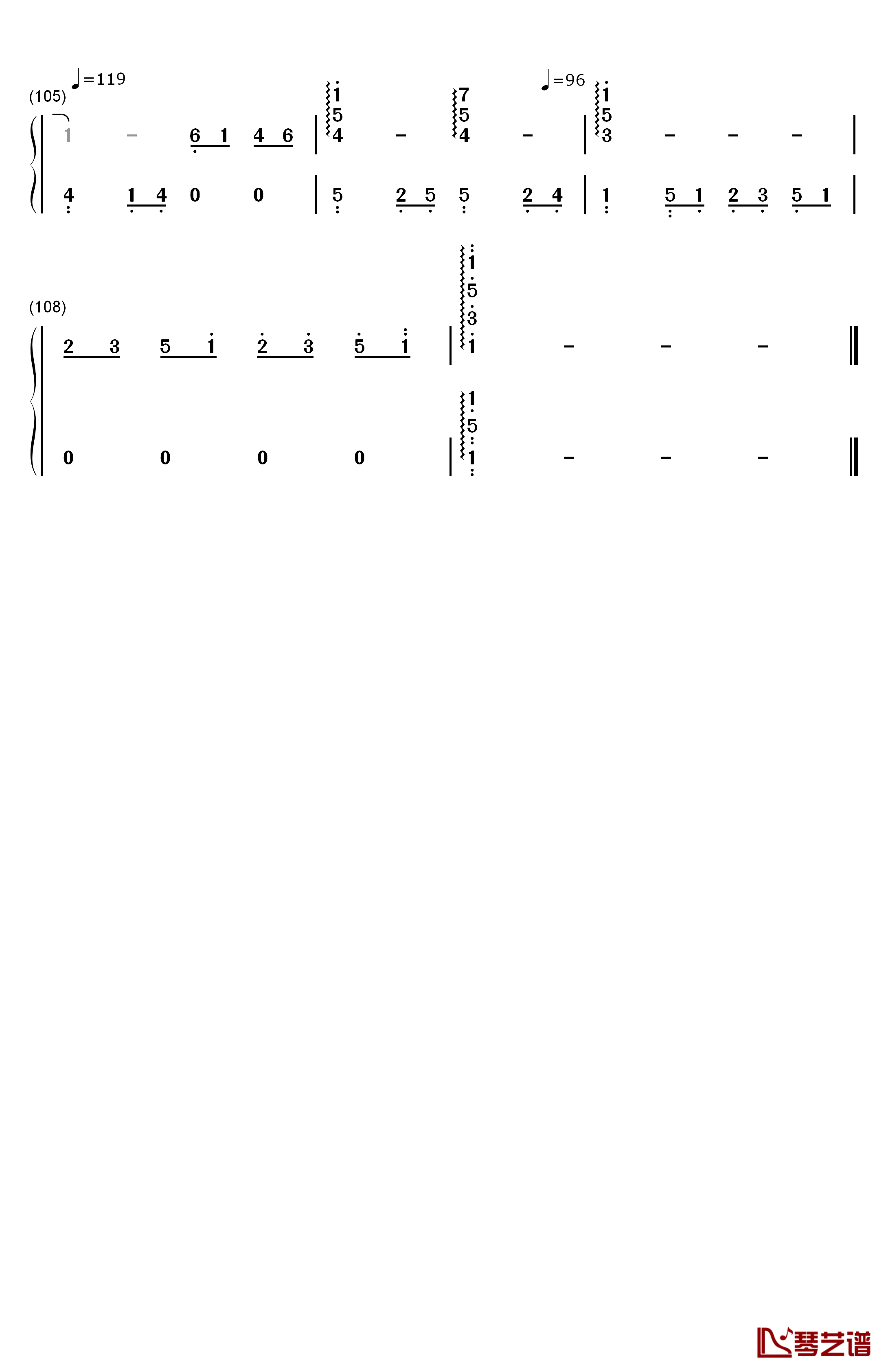 喜帖街钢琴简谱-数字双手-谢安琪5