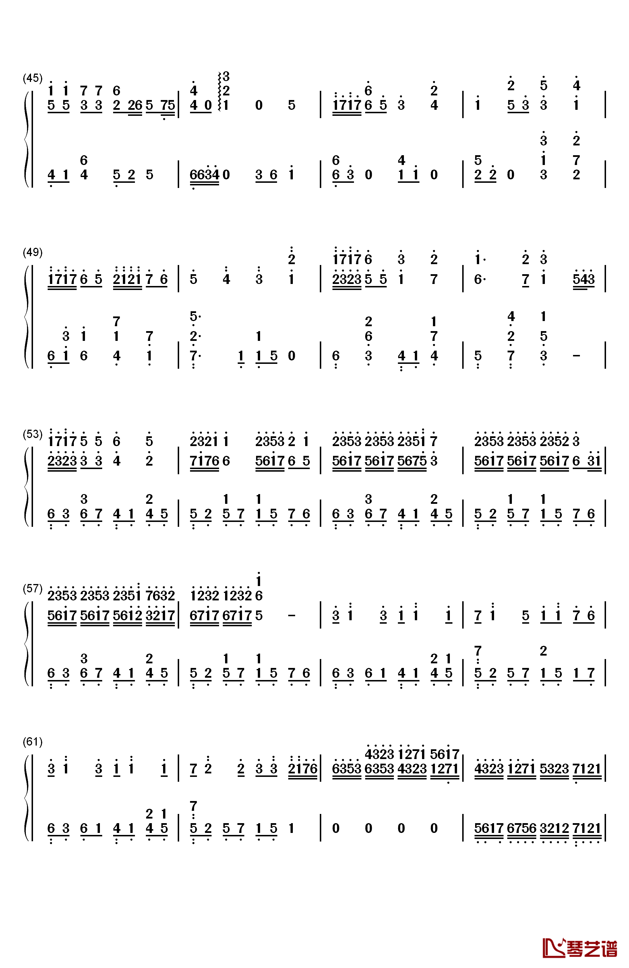 四叶草的幻想钢琴简谱-数字双手-埋葬  Y..J3