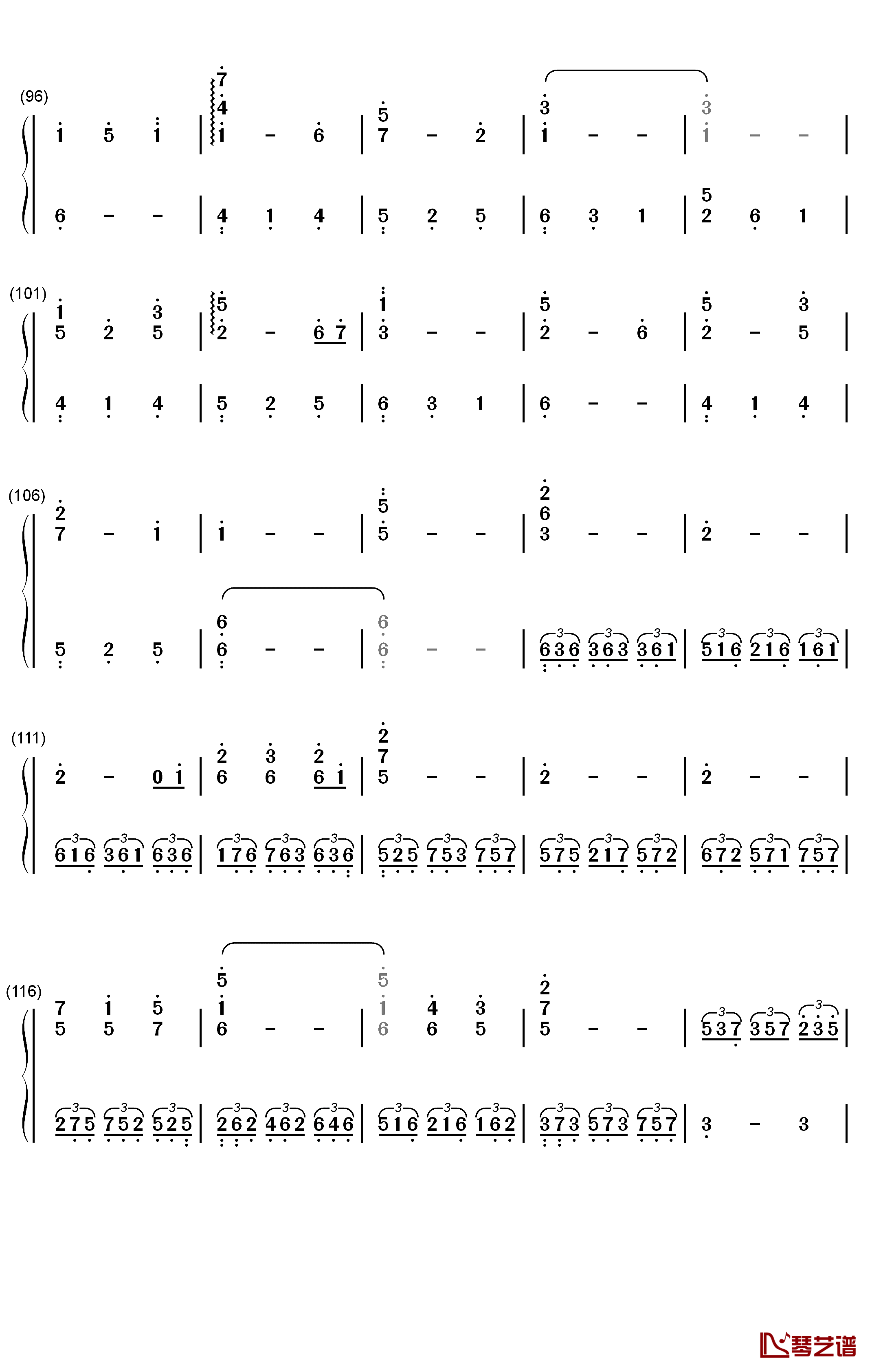 Unlasting钢琴简谱-数字双手-LiSA5