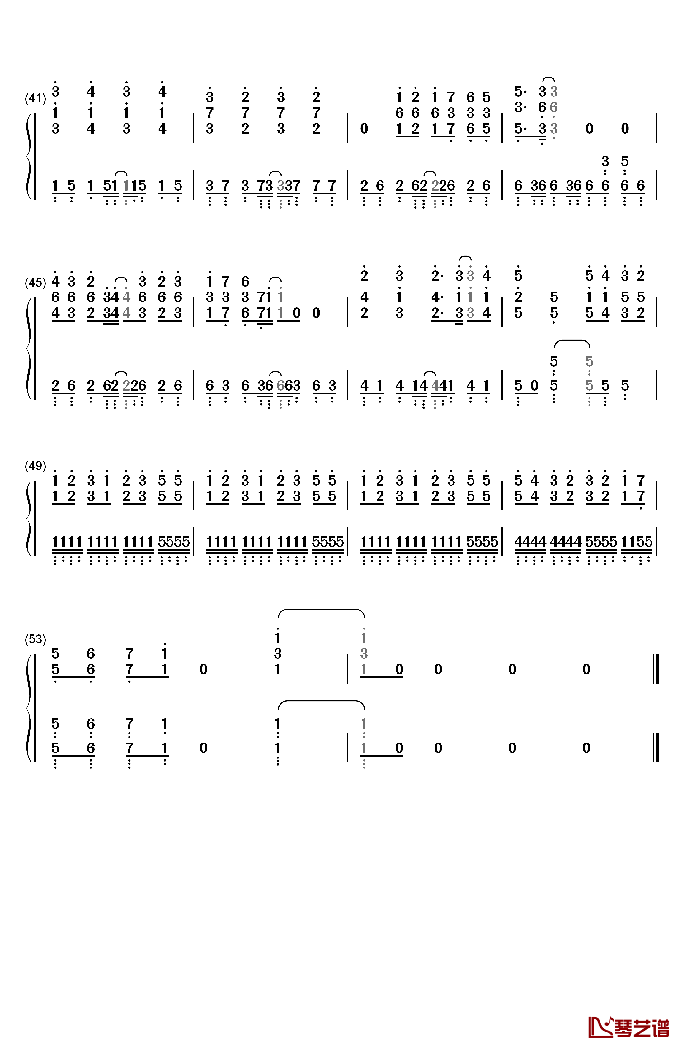 Sentimental Generation钢琴简谱-数字双手-时东亚美3