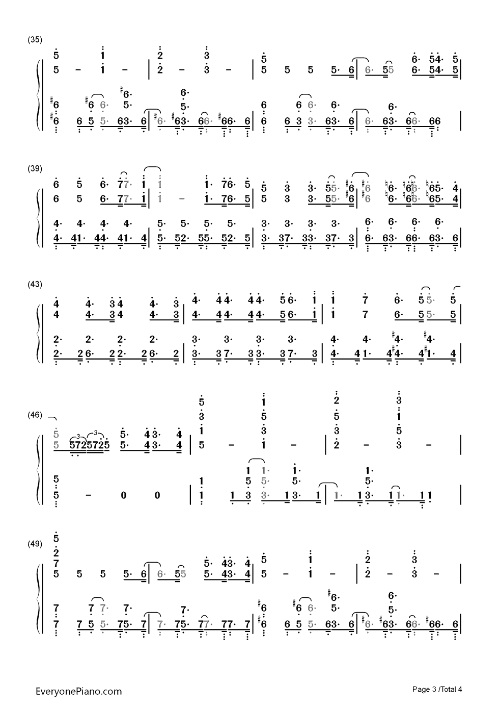 ときめきポポロン钢琴简谱-数字双手-チマメ队3