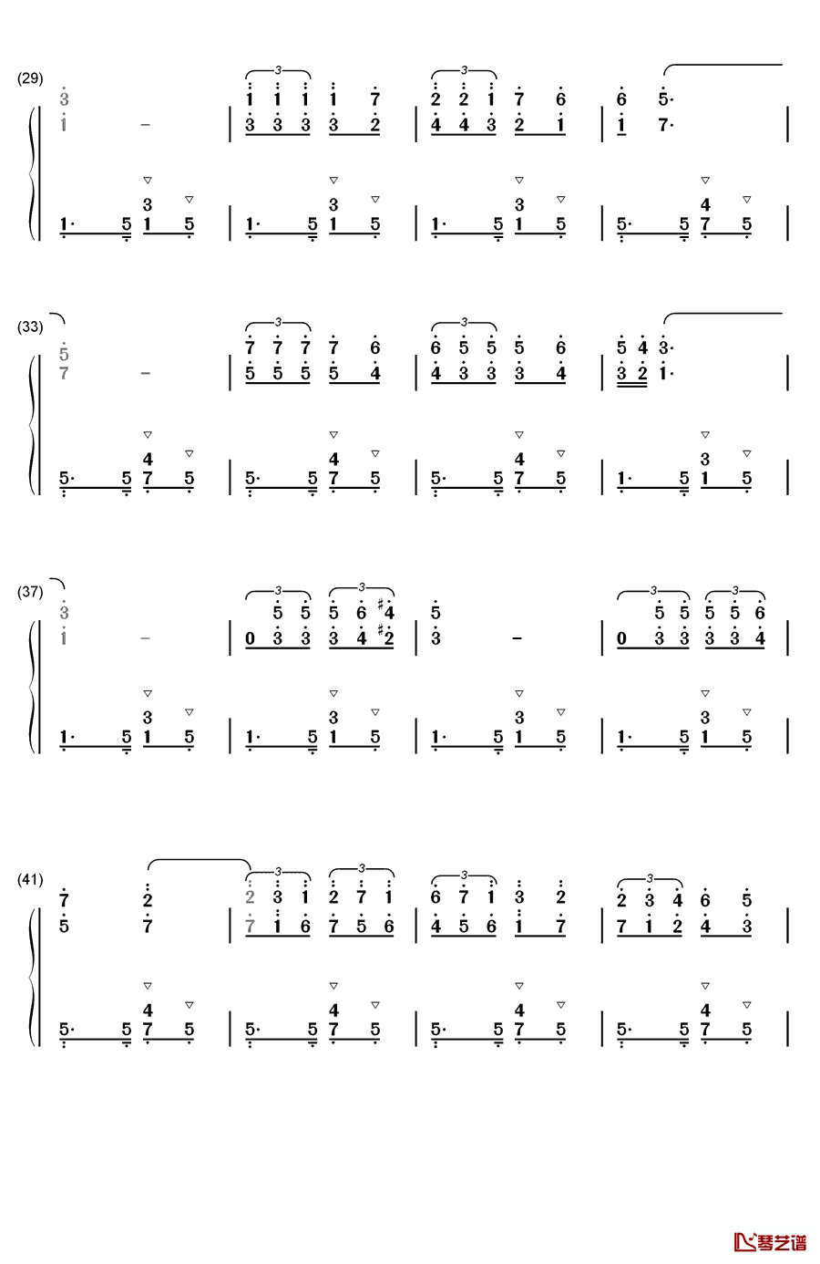 鸽子钢琴简谱-数字双手-伊拉蒂尔3