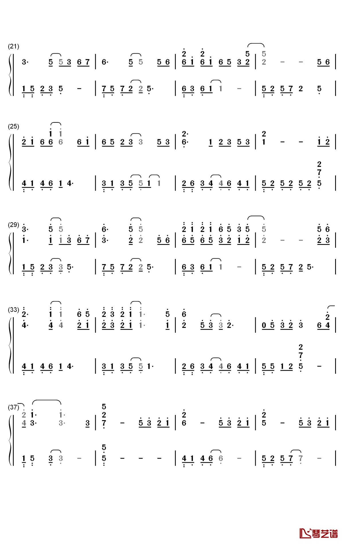 烟雨行舟钢琴简谱-数字双手-伦桑2