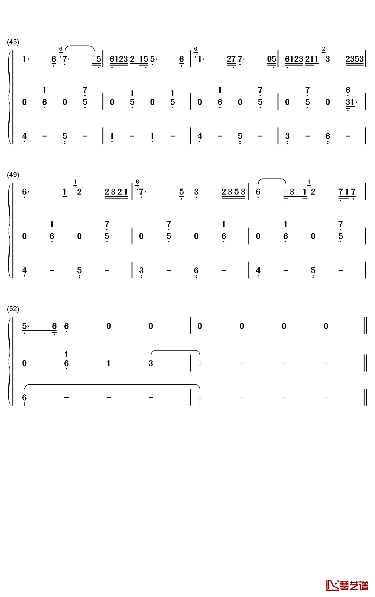 多情种钢琴简谱-数字双手-要不要买菜4