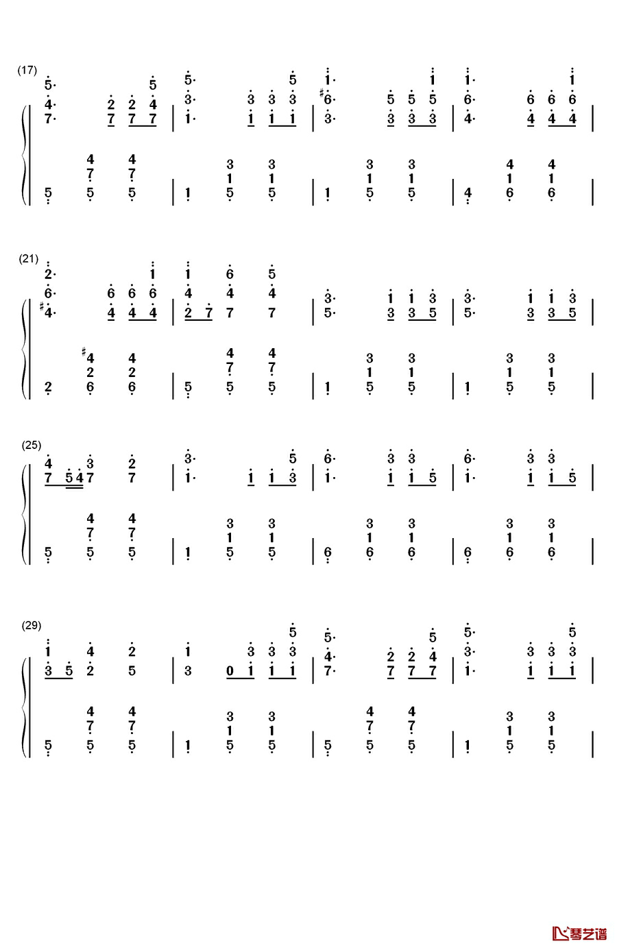 降A大调圆舞曲钢琴简谱-数字双手-勃拉姆斯2