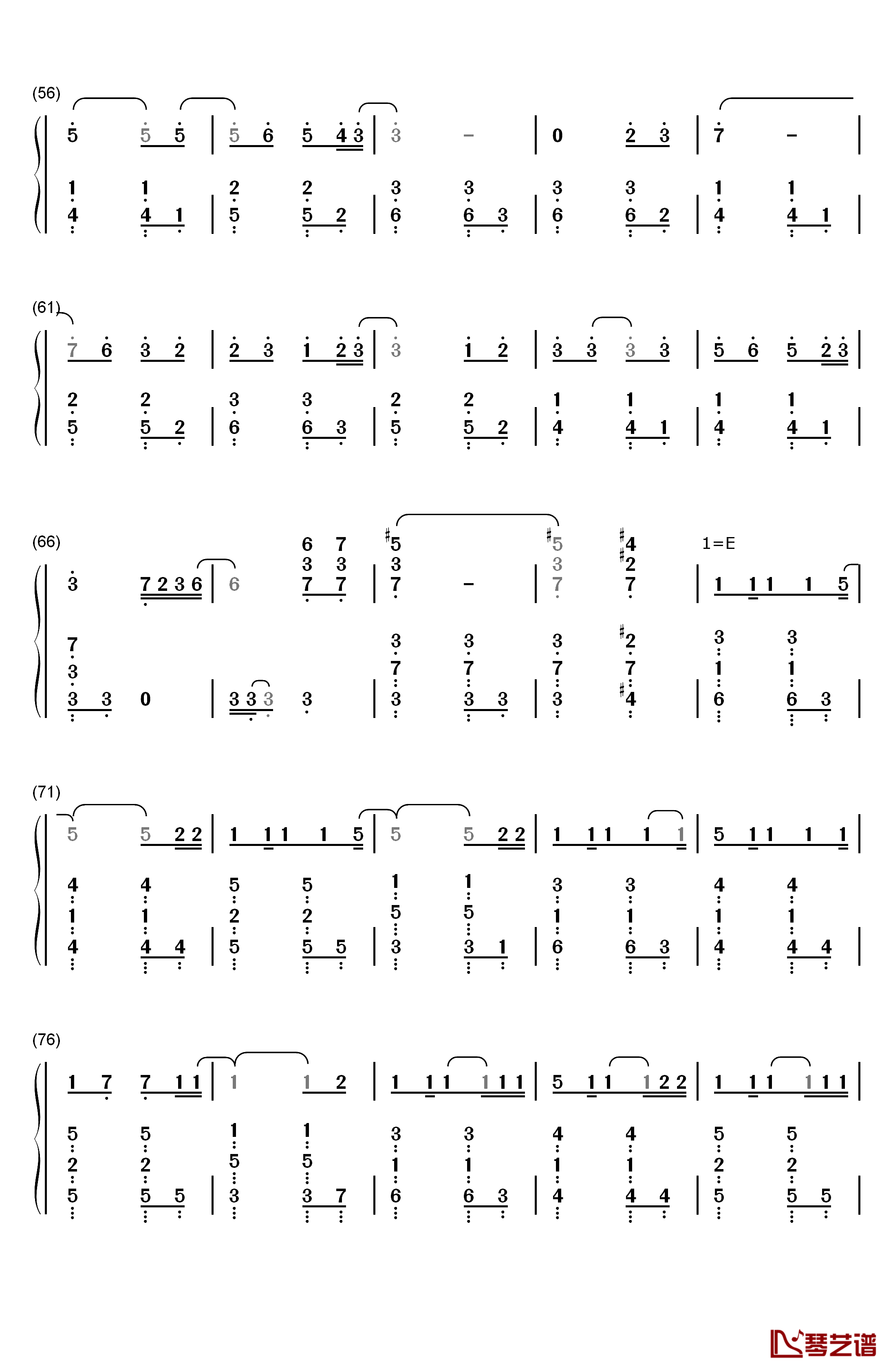 楔钢琴简谱-数字双手-奥华子3