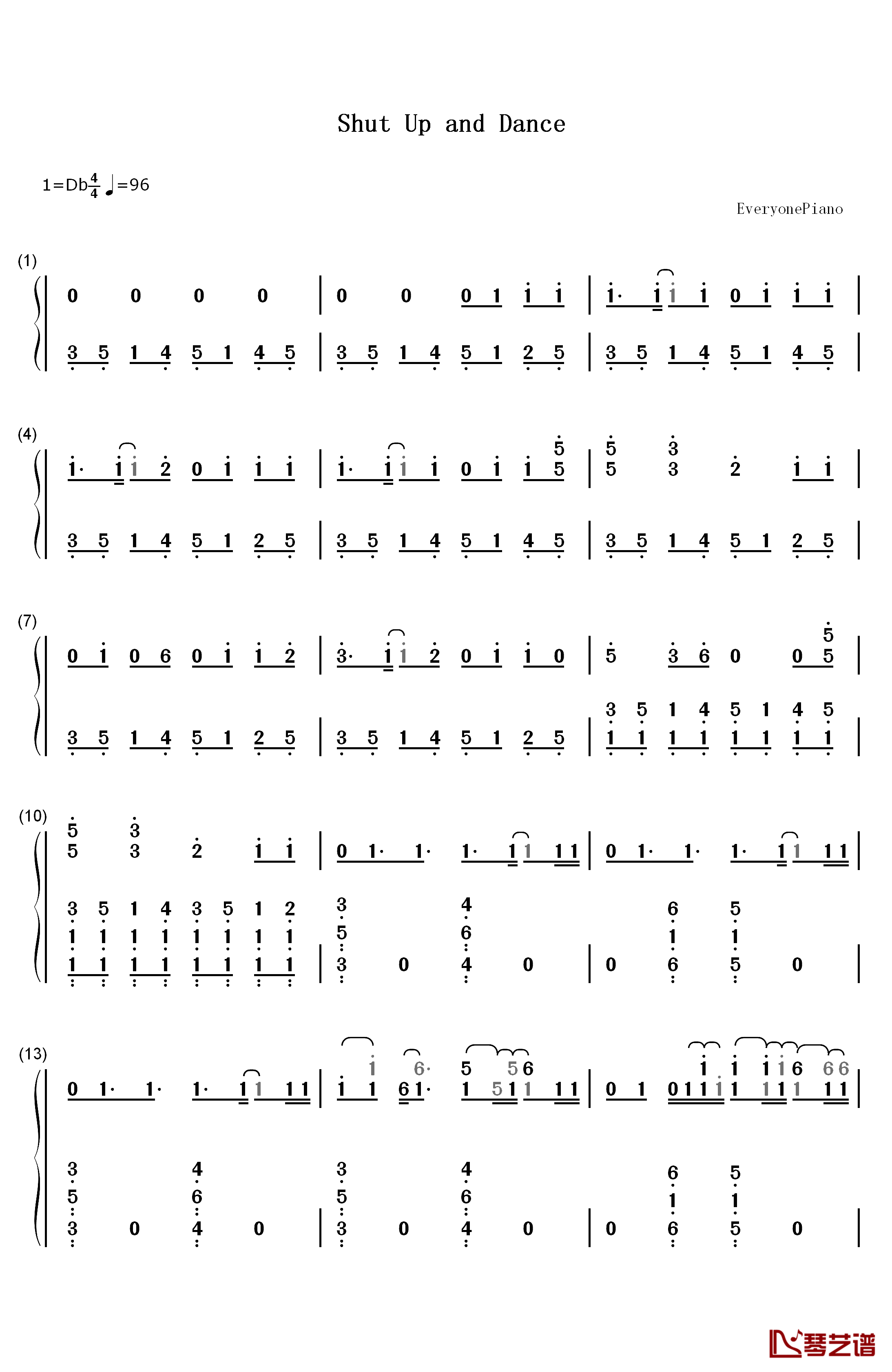 Shut Up and Dance钢琴简谱-数字双手-Walk the Moon1