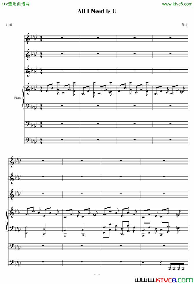 AllINeedIsYou简谱-Strewart演唱1