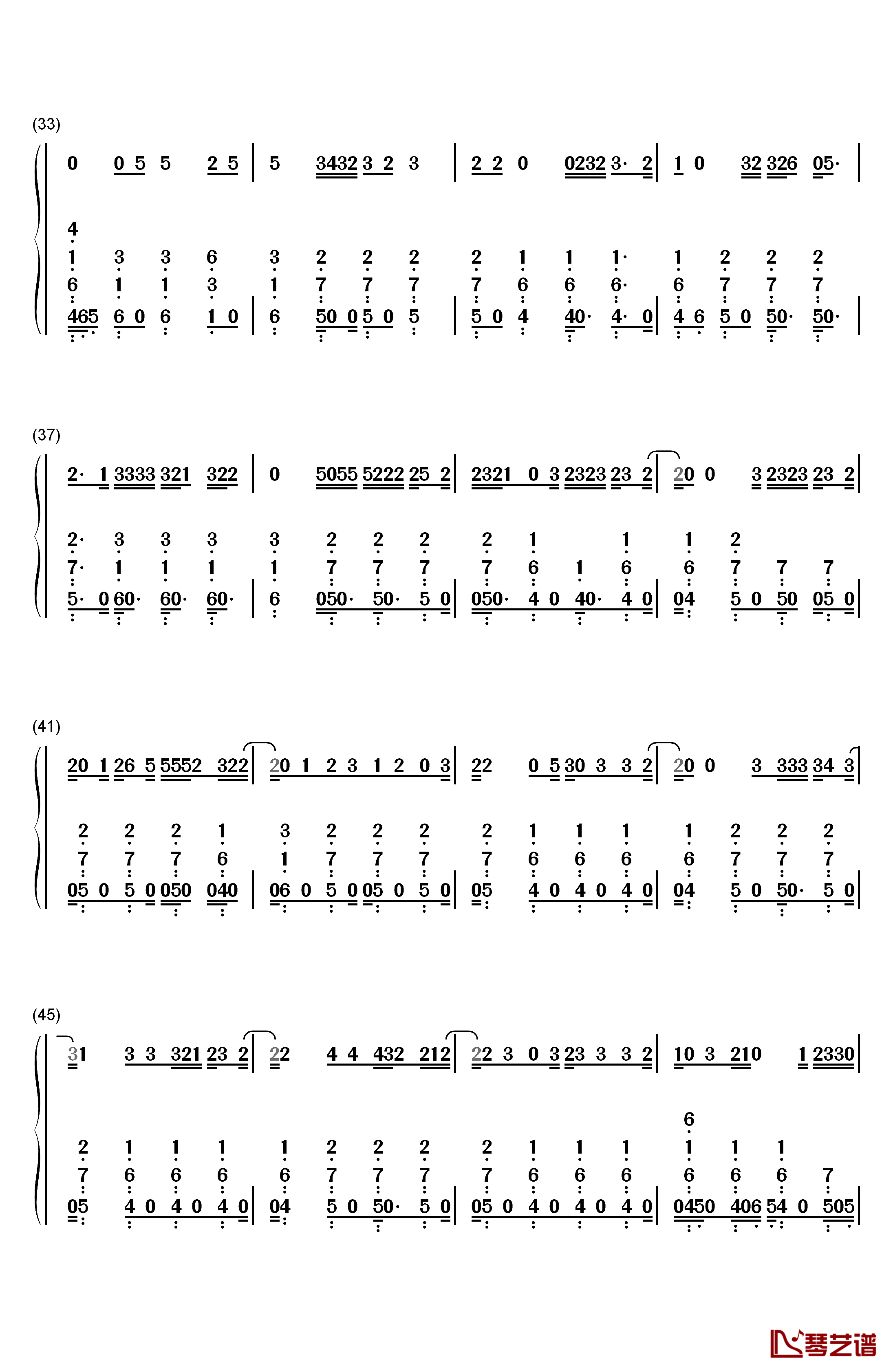 Privacy钢琴简谱-数字双手-Chris Brown3