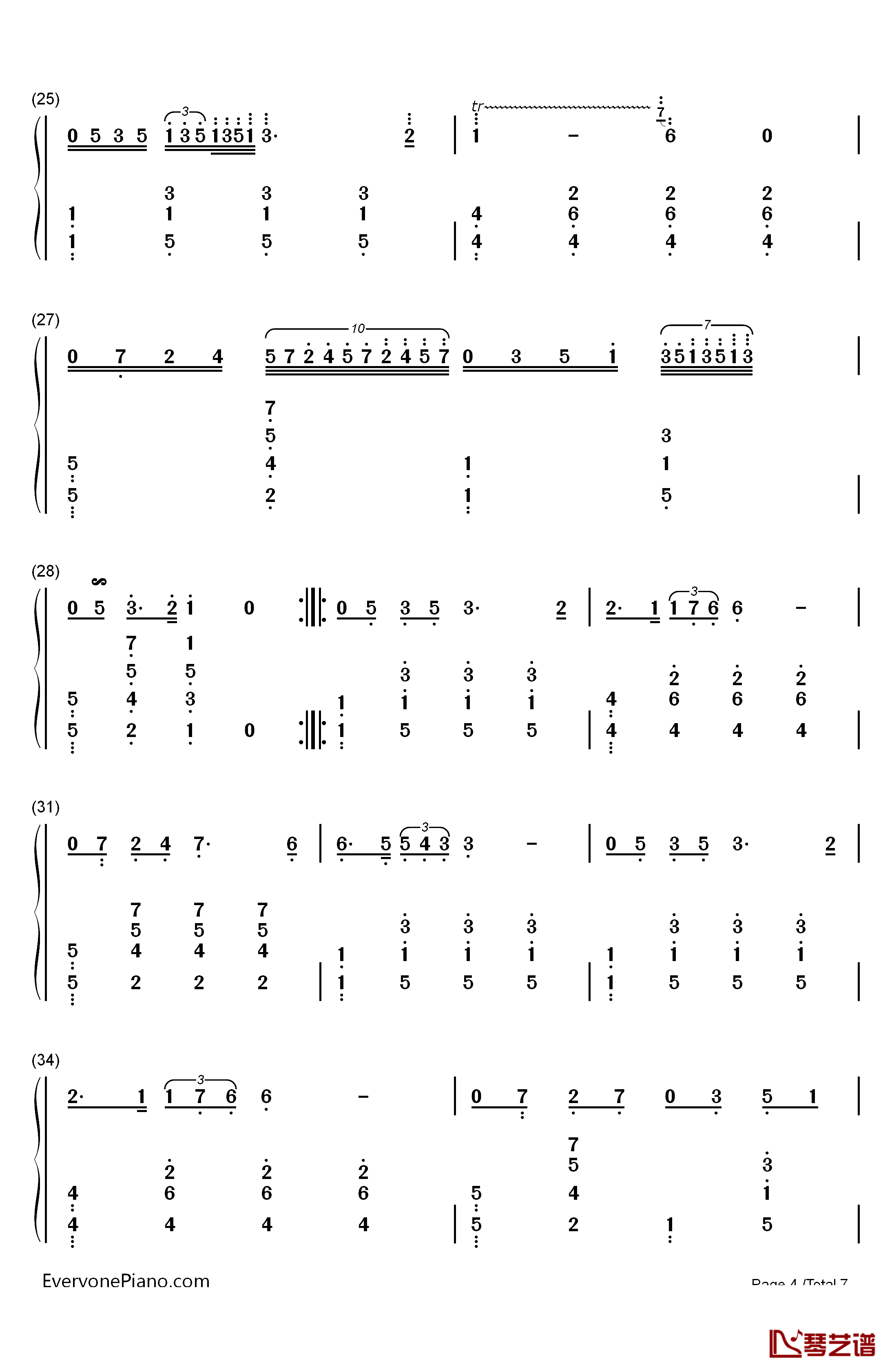 少女的祈祷钢琴简谱-数字双手-巴达捷芙斯卡(Badarzewska)4