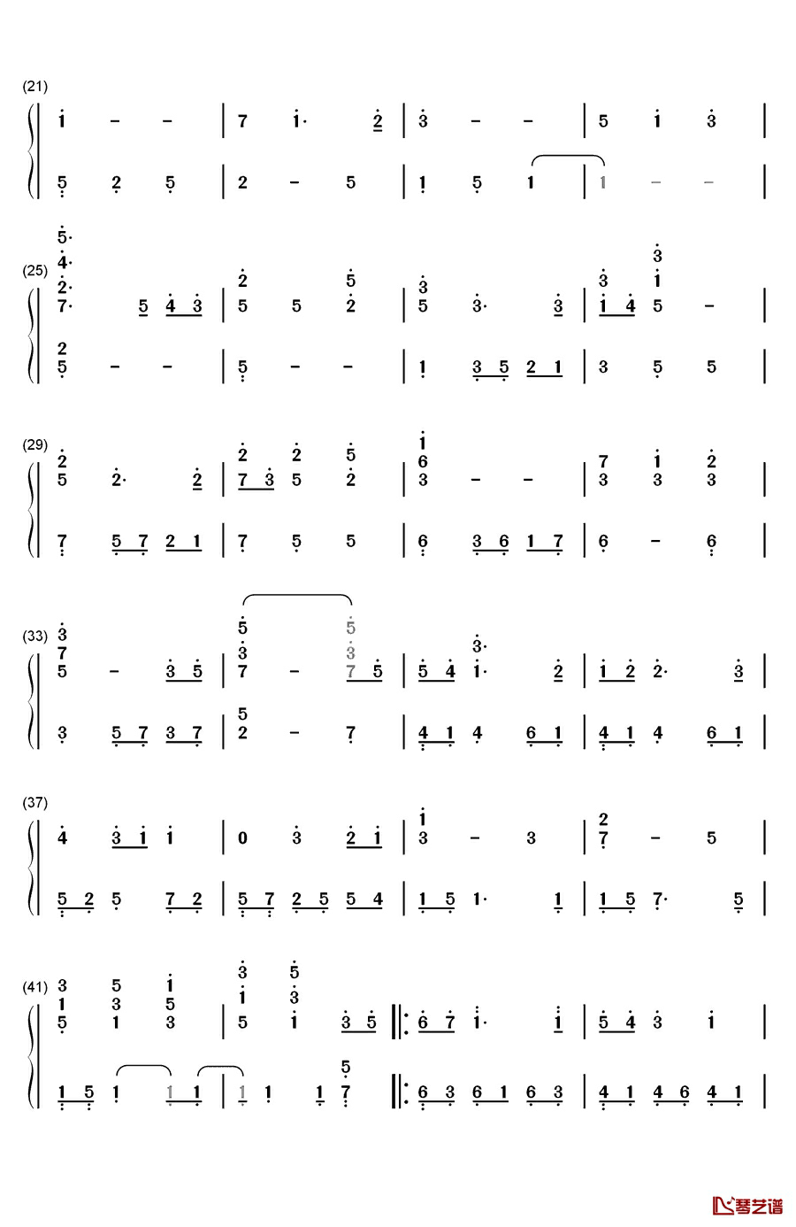 风の街へ钢琴简谱-数字双手-FictionJunction KEIKO2