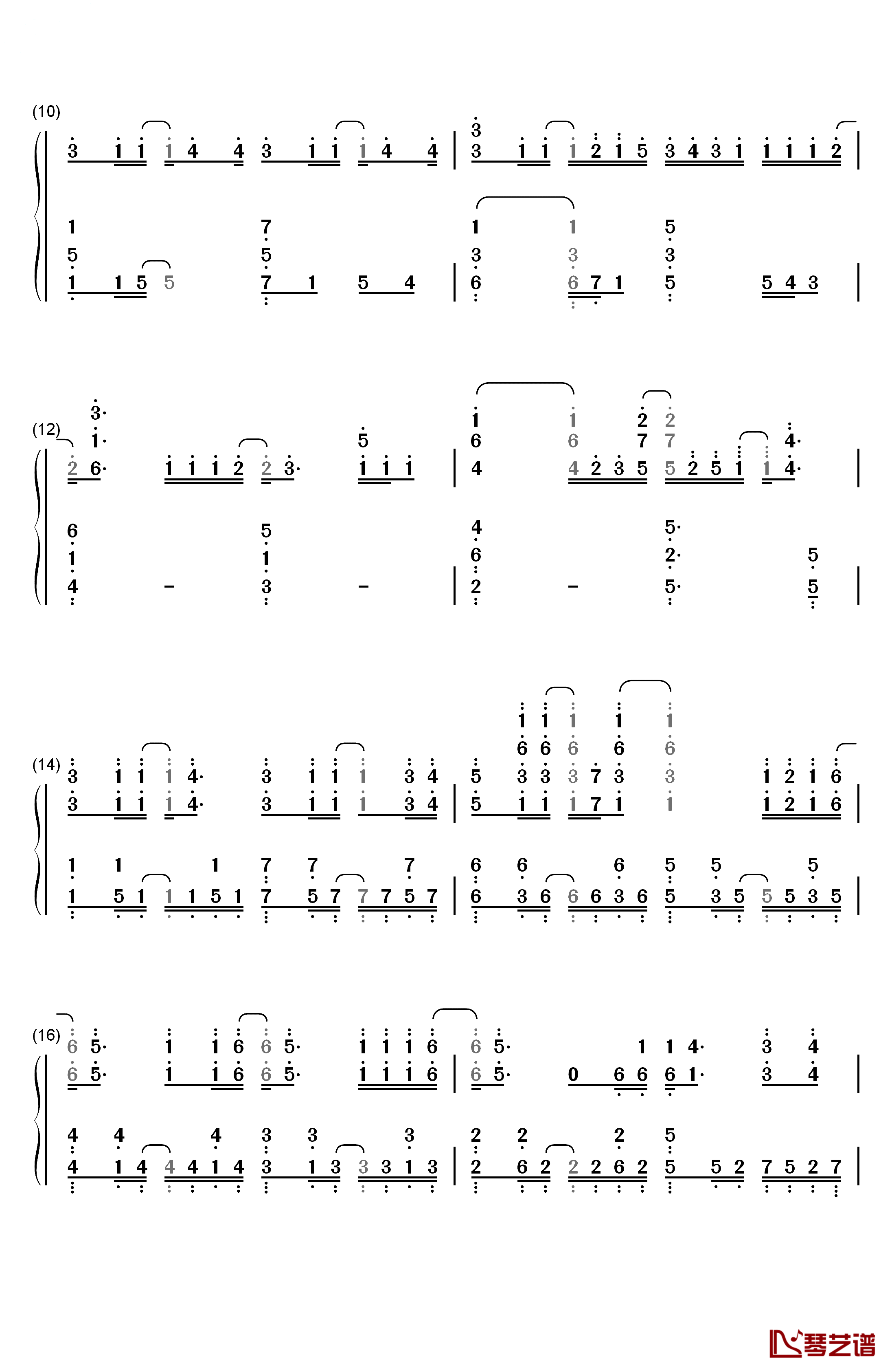 Over and Over钢琴简谱-数字双手-やなぎなぎ2