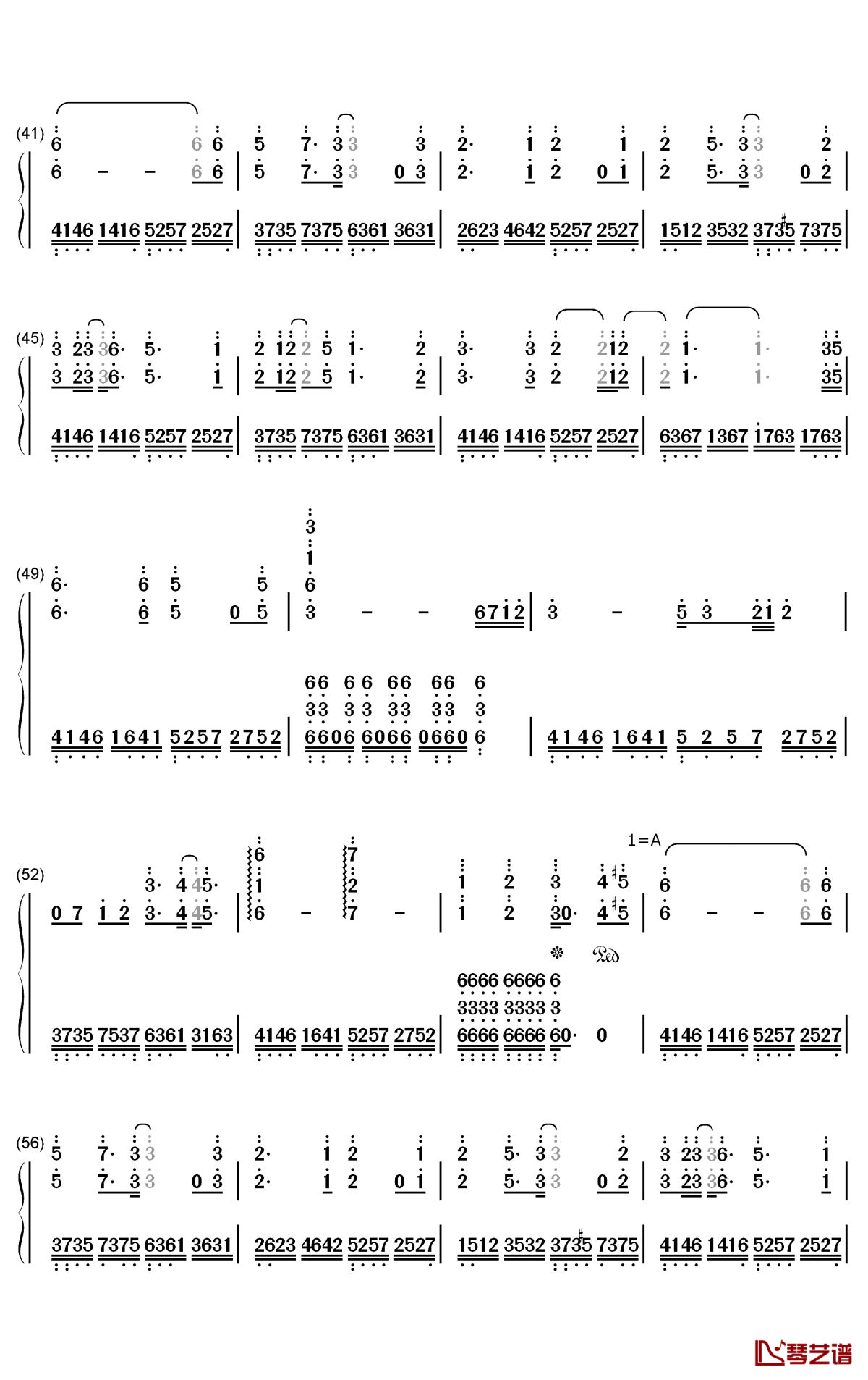 此生不换钢琴简谱-数字双手-青鸟飞鱼3