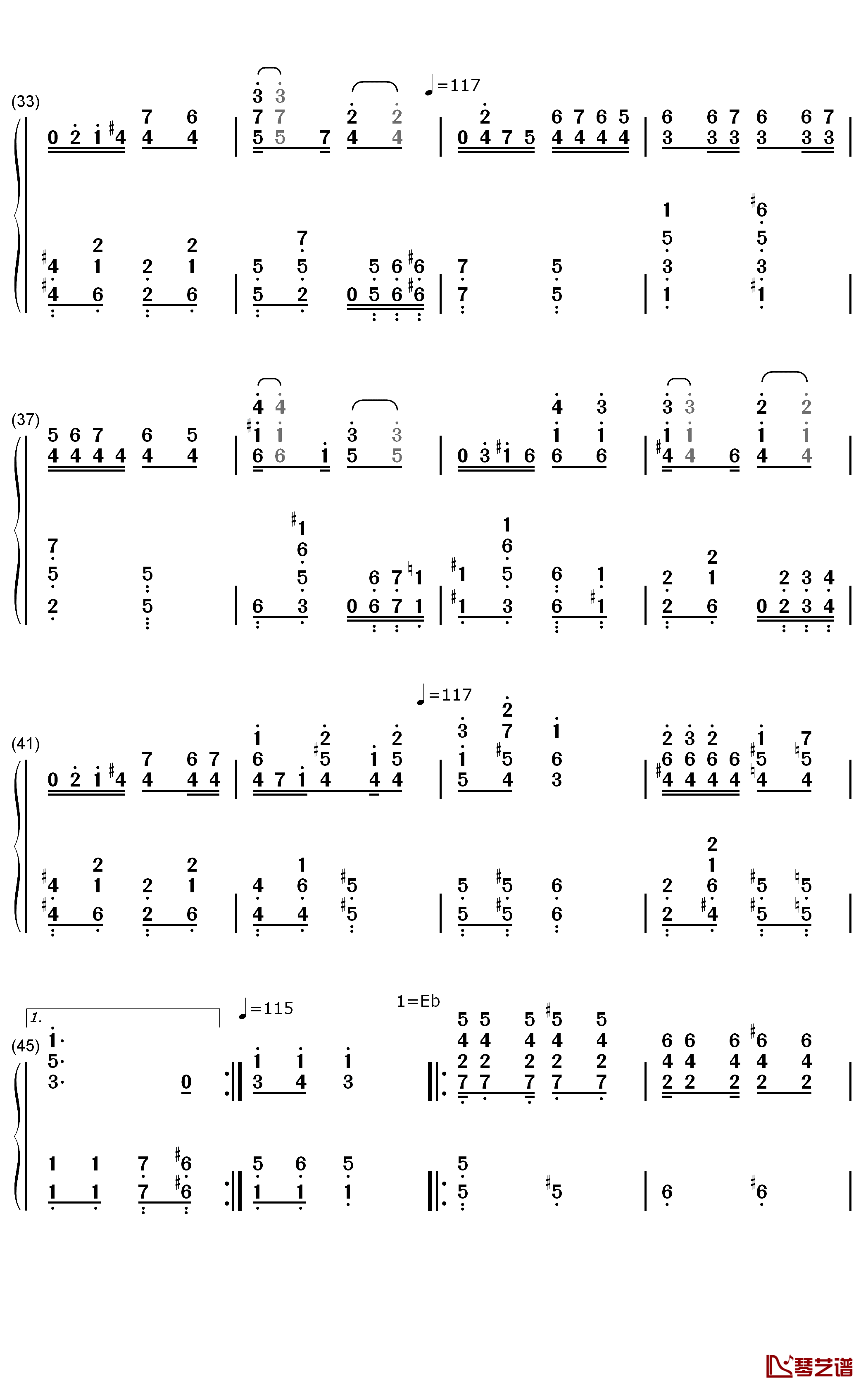 Lovers Lane Glide钢琴简谱-数字双手-Calvin Woolsey3