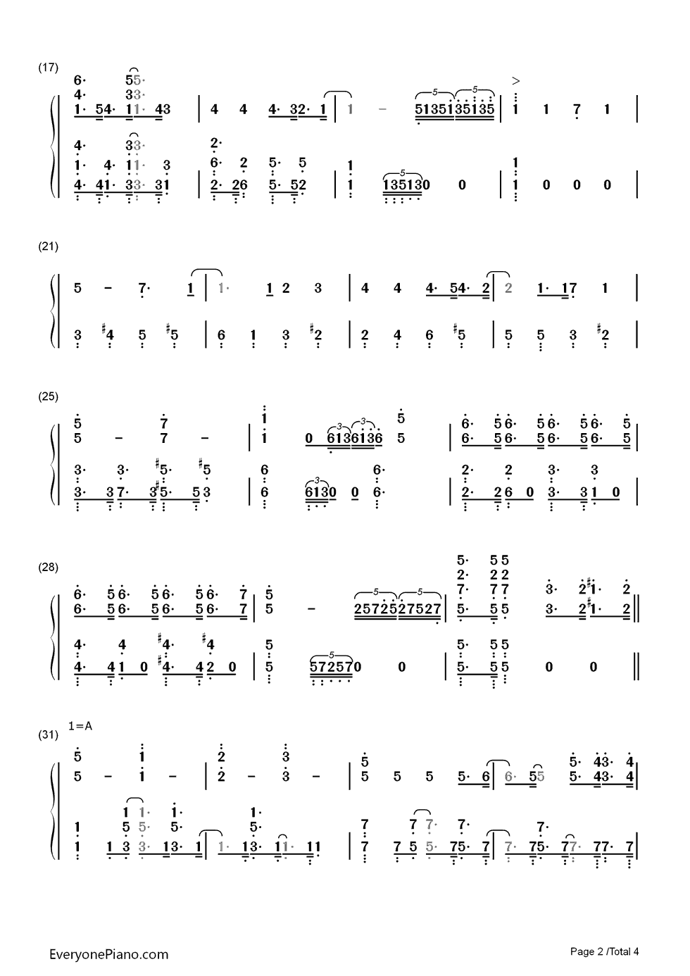 ときめきポポロン钢琴简谱-数字双手-チマメ队2