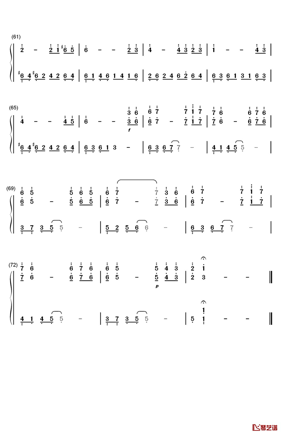 银色钢琴简谱-数字双手-麻枝准4