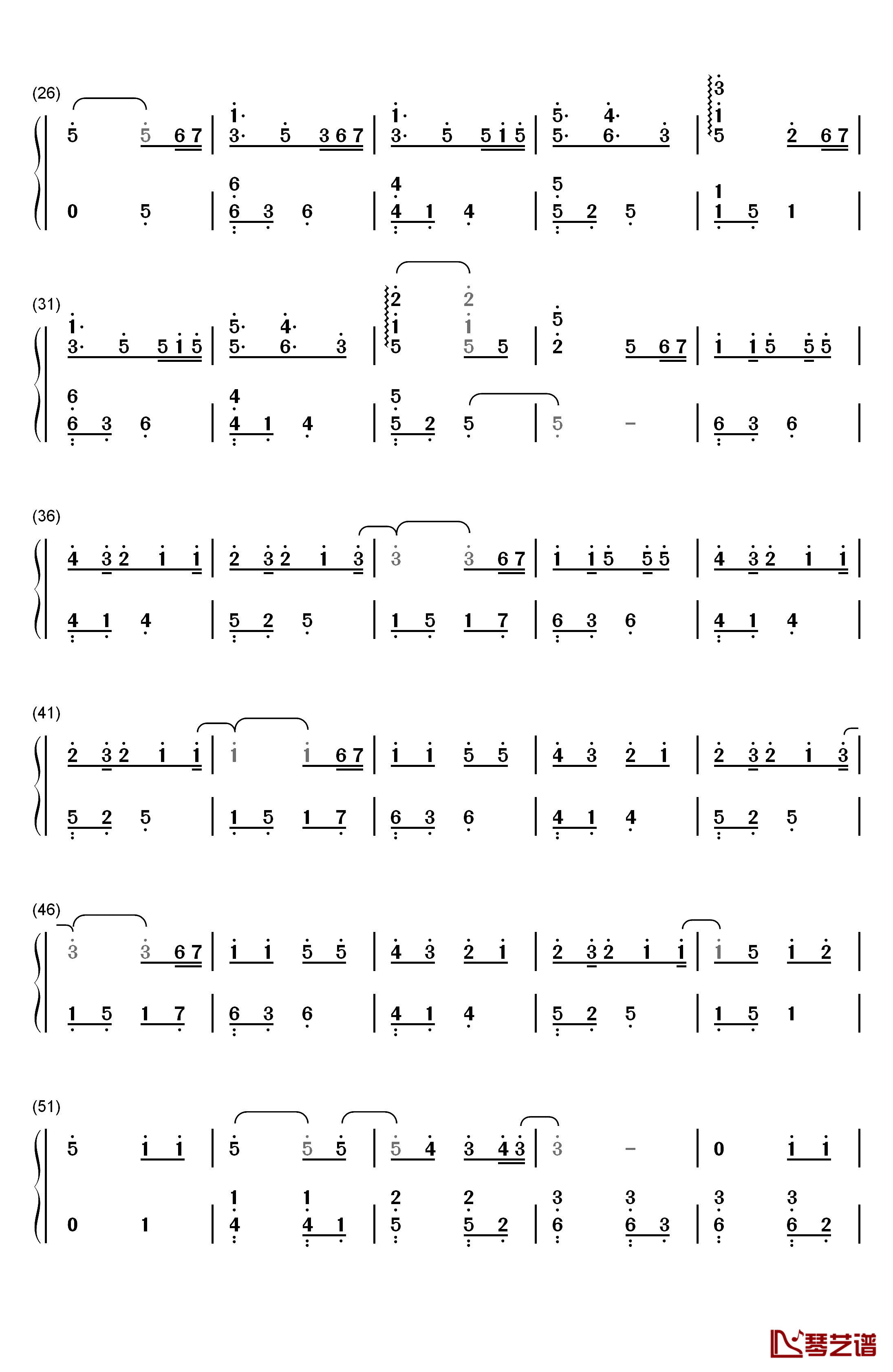 楔钢琴简谱-数字双手-奥华子2