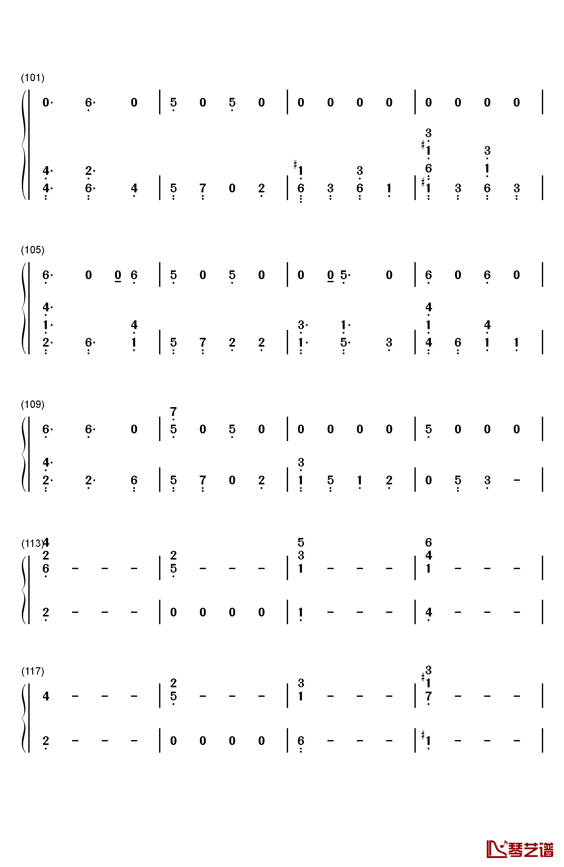 Rain钢琴简谱-数字双手-The Script6