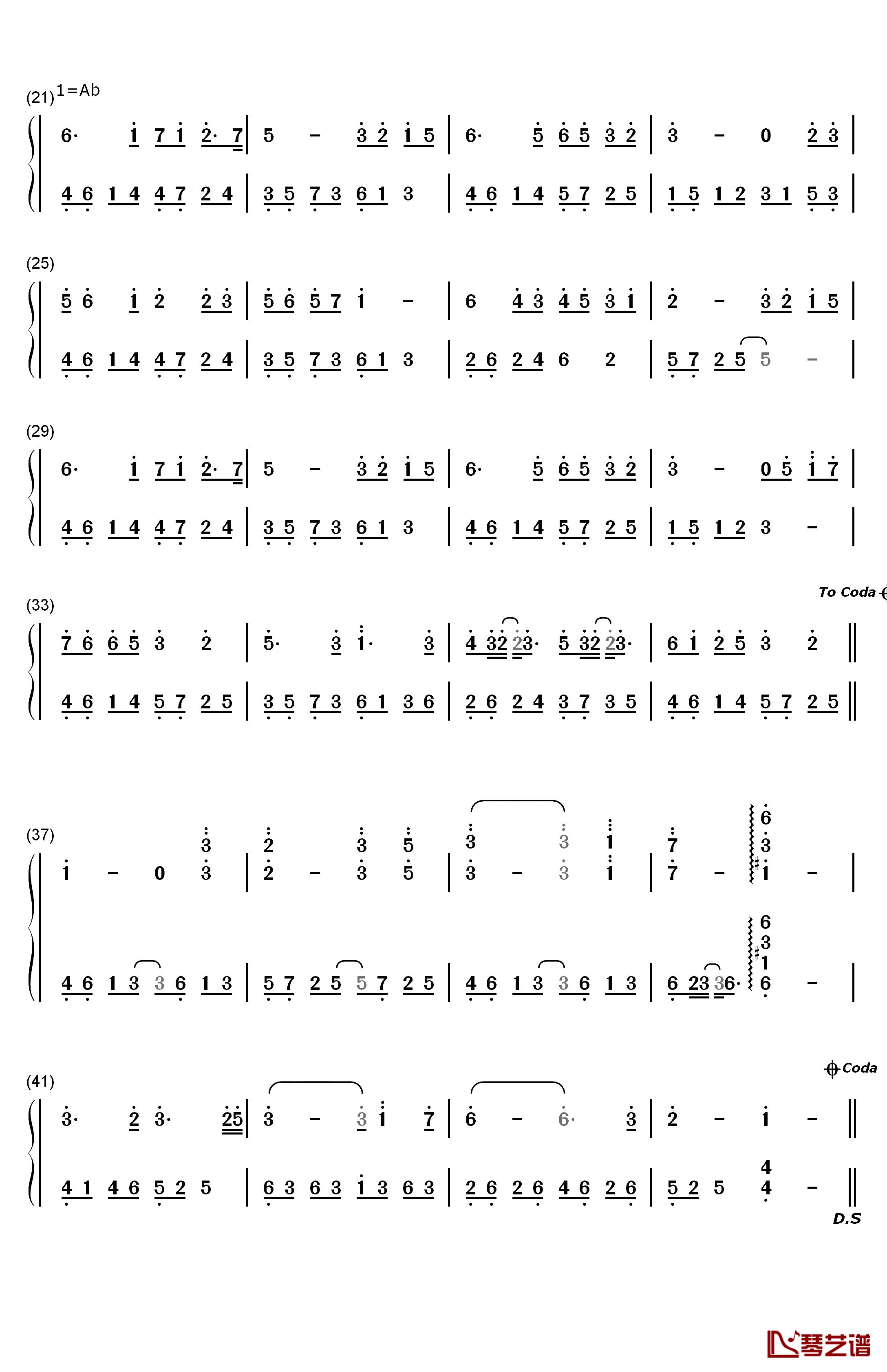 醉赤壁钢琴简谱-数字双手-林俊杰2