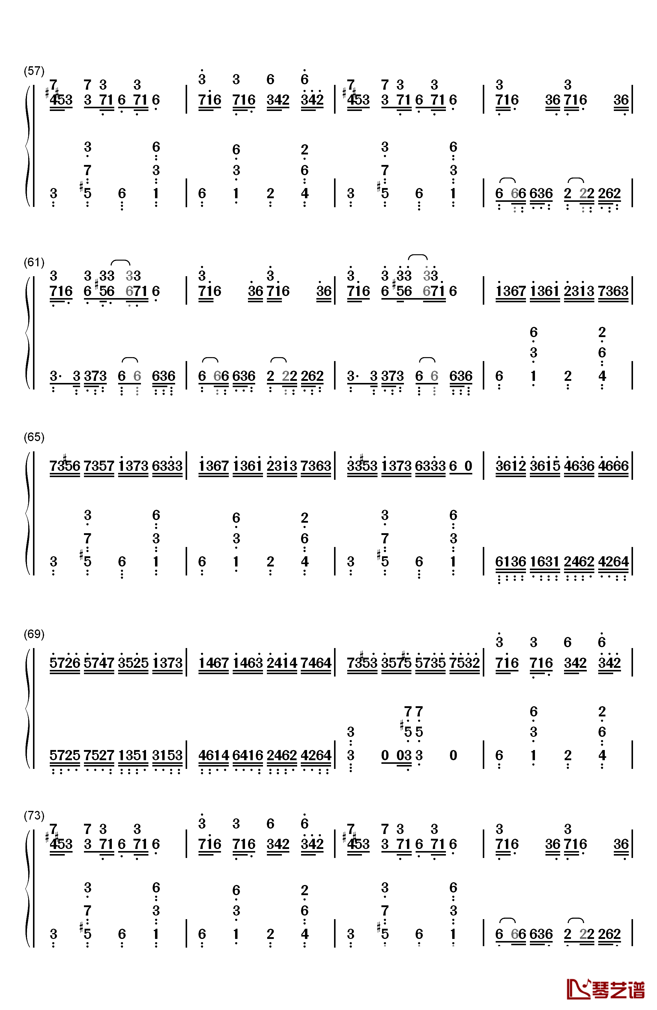 克罗地亚狂想曲钢琴简谱-数字双手-马克西姆4