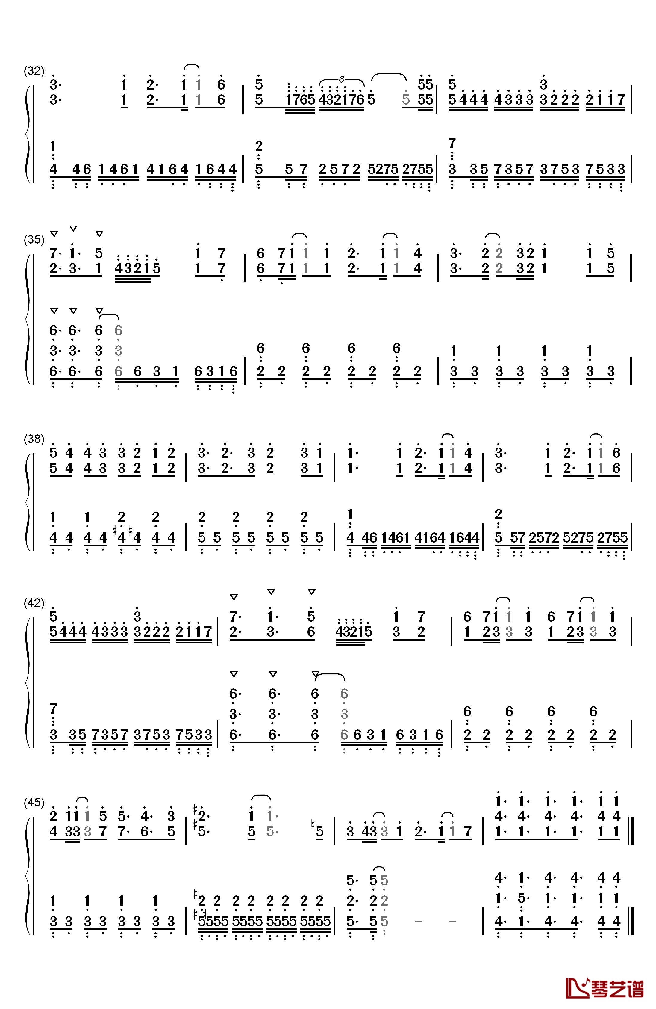 Tone钢琴简谱-数字双手-苍井翔太3