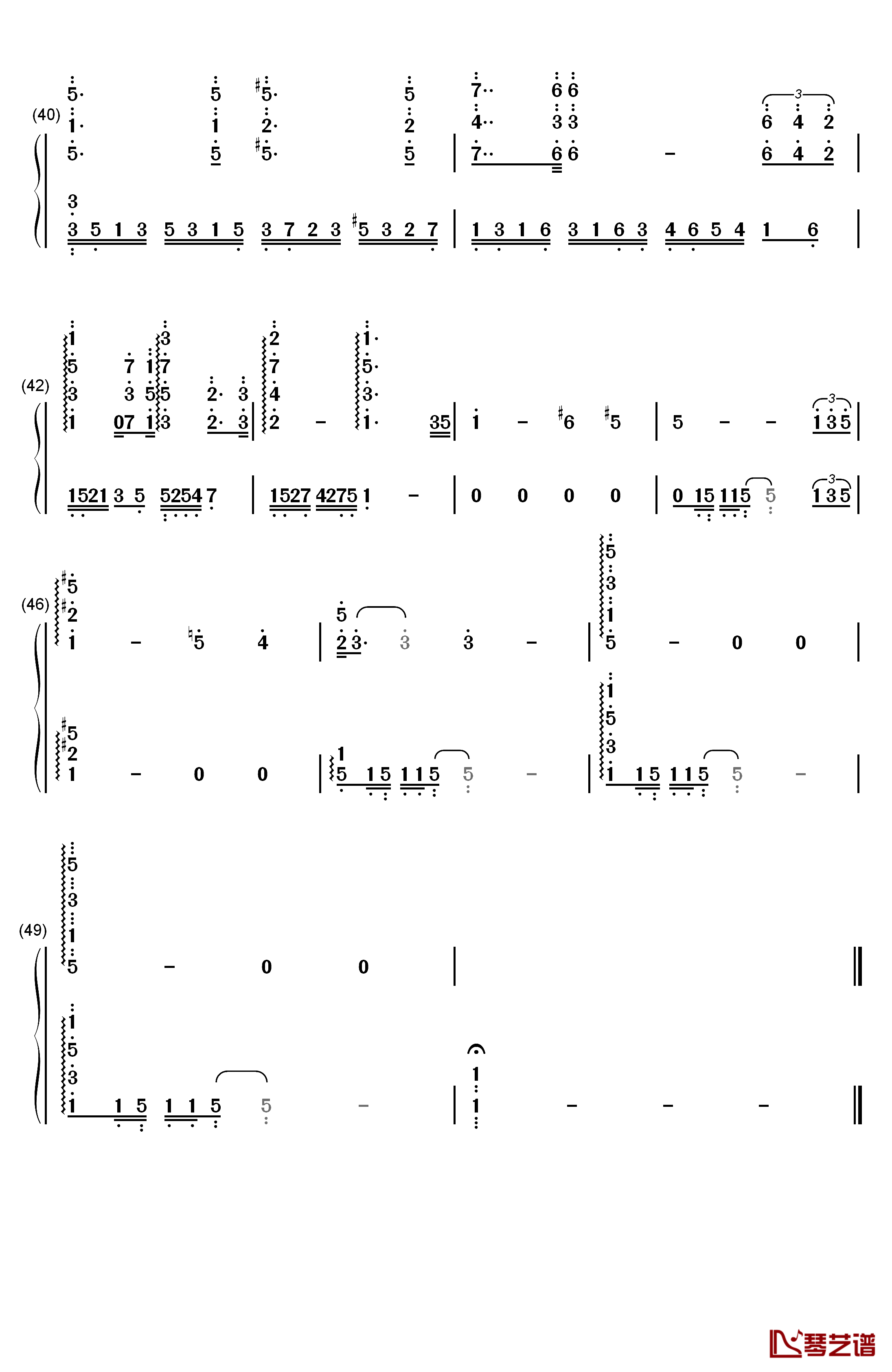 蓝色的呼唤钢琴简谱-数字双手-理查德克莱德曼4