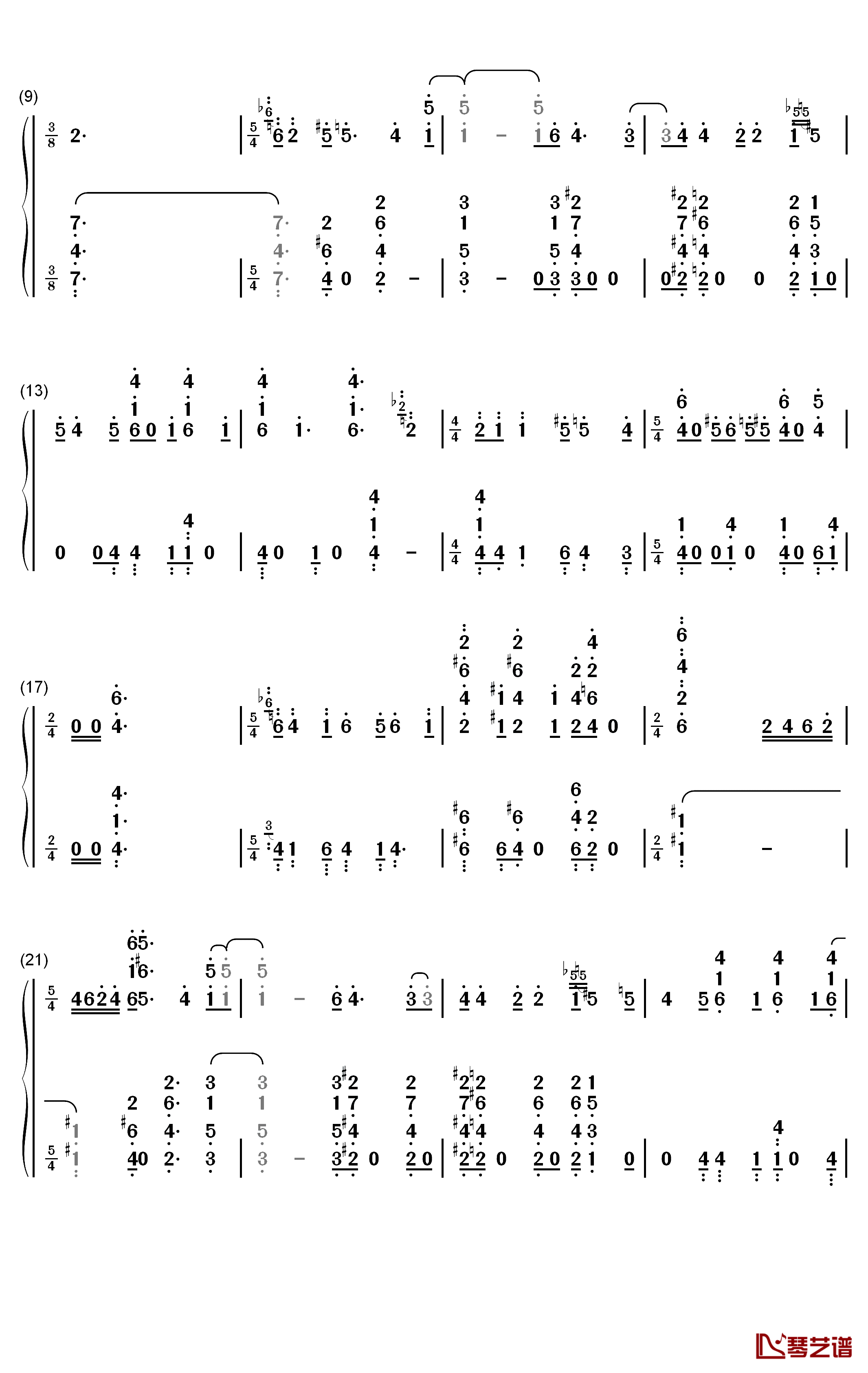 髪飾りの天使钢琴简谱-数字双手-中岛爱2