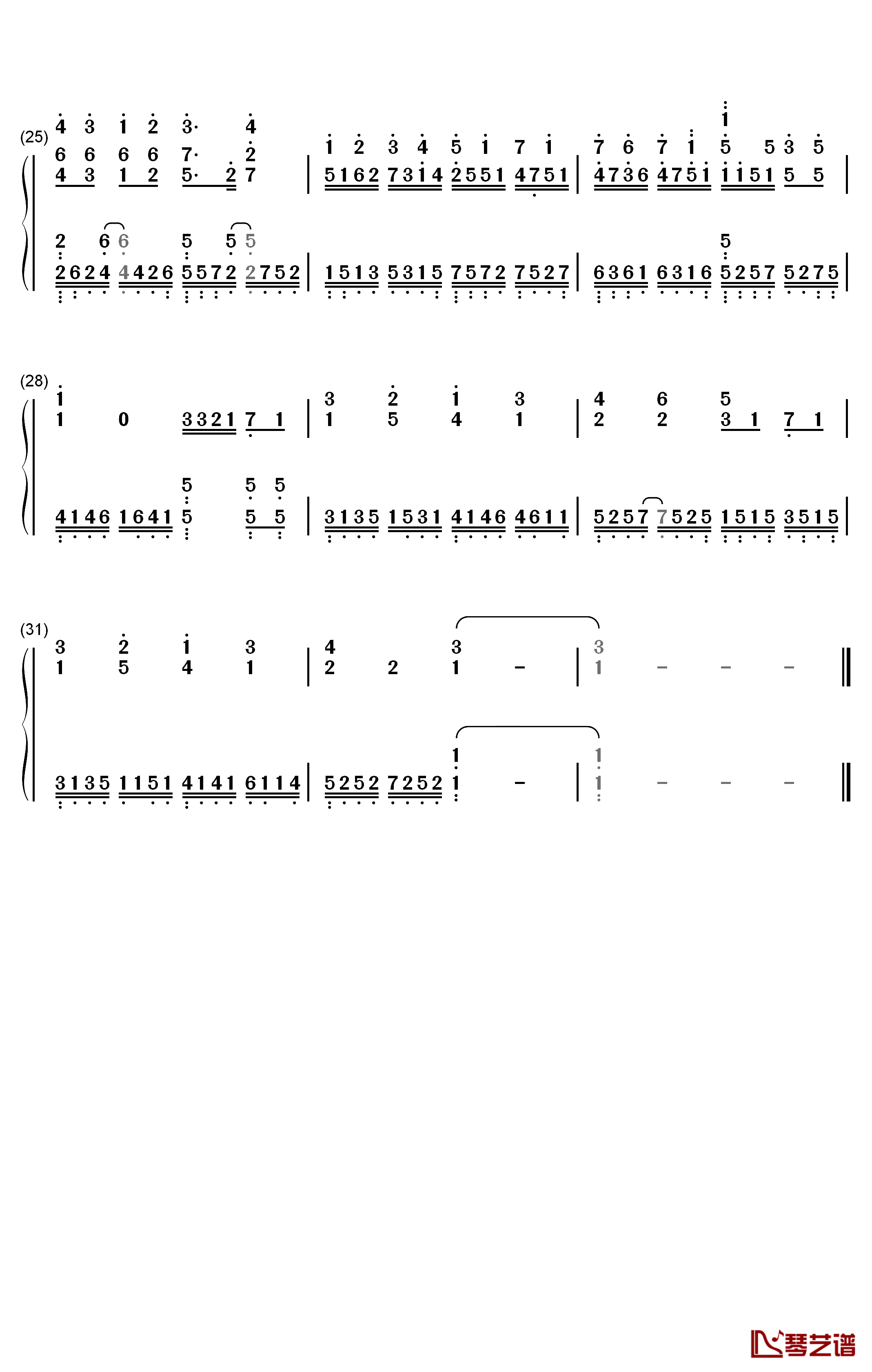 Distance钢琴简谱-数字双手-村川梨衣3