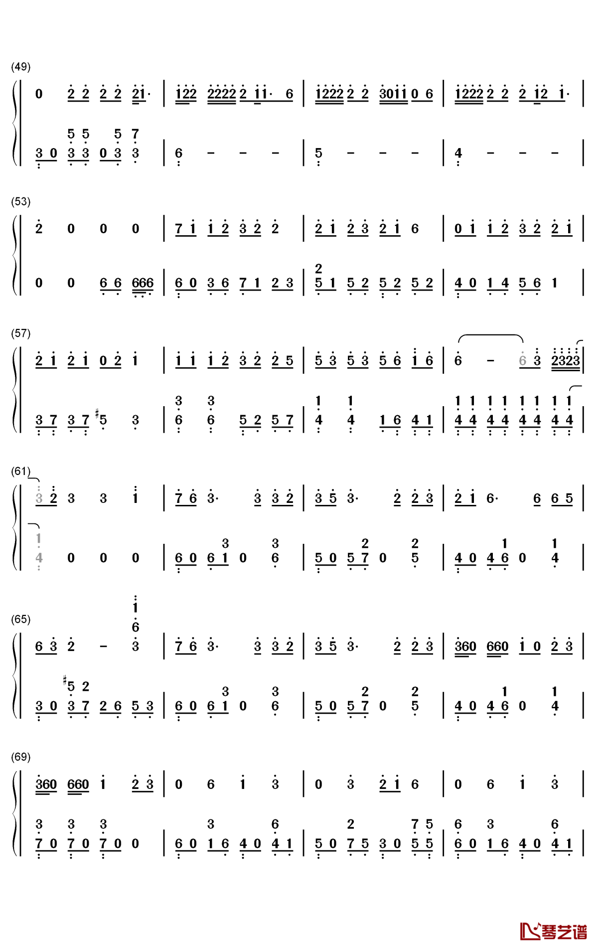 Maria钢琴简谱-数字双手-华莎 화사3