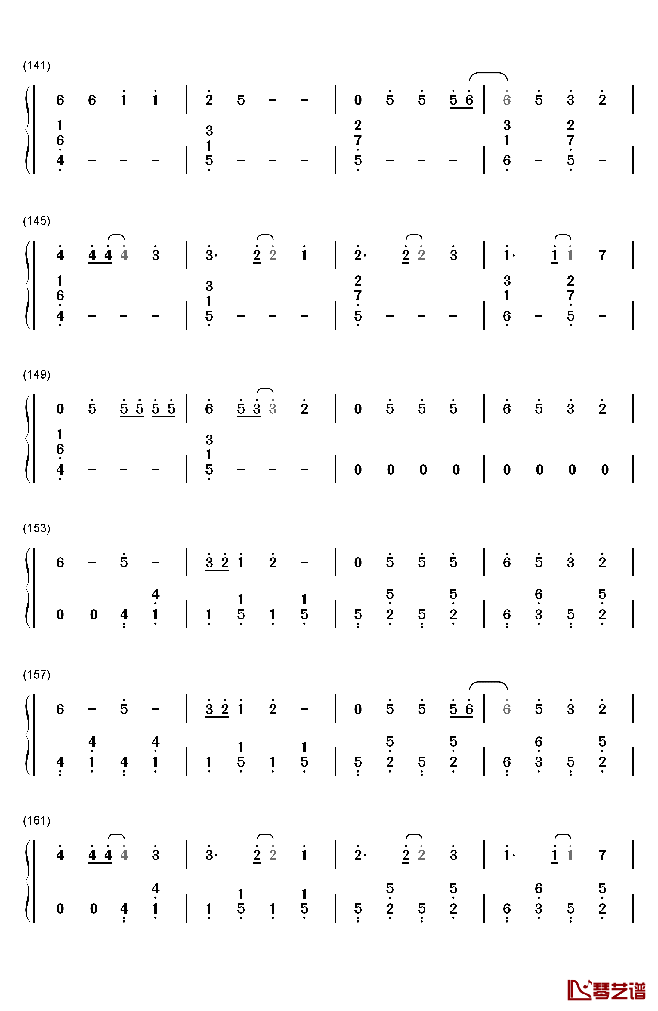 Final Song钢琴简谱-数字双手-MO7