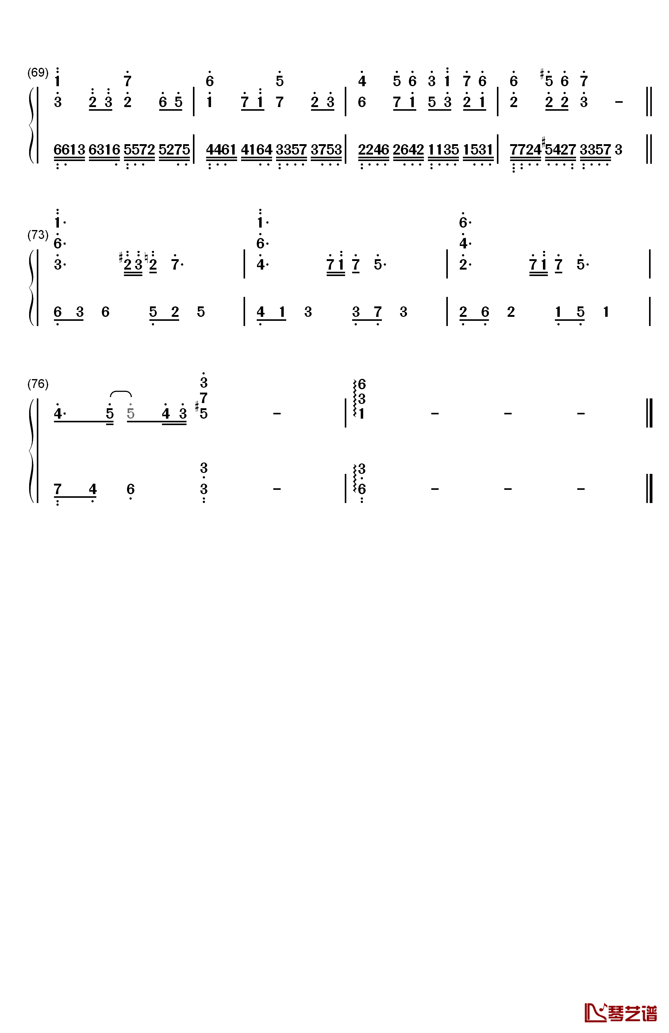 空虚沸腾钢琴简谱-数字双手-本兮4