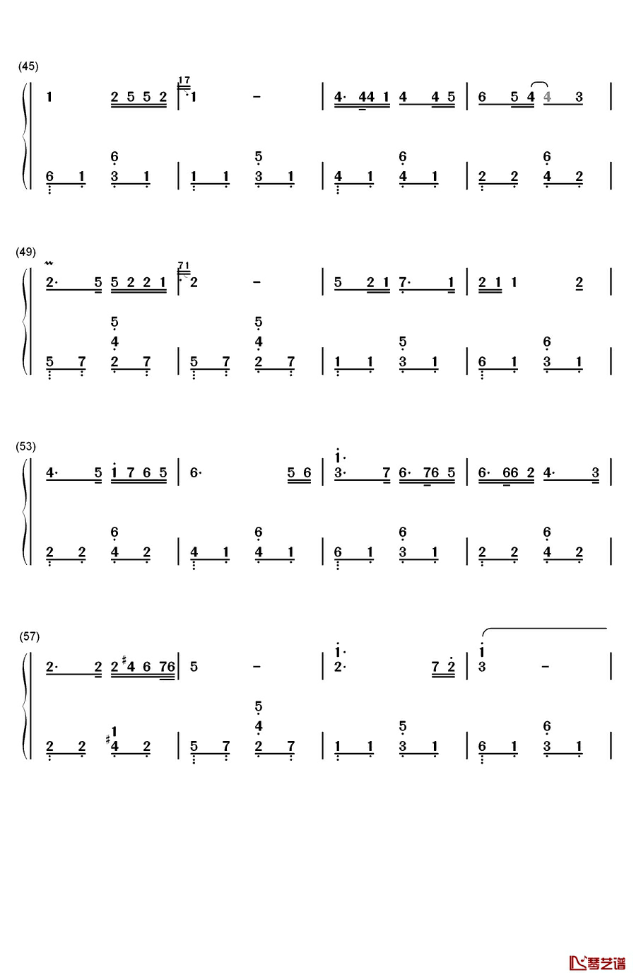 我们是黄河泰山钢琴简谱-数字双手-彭丽媛4