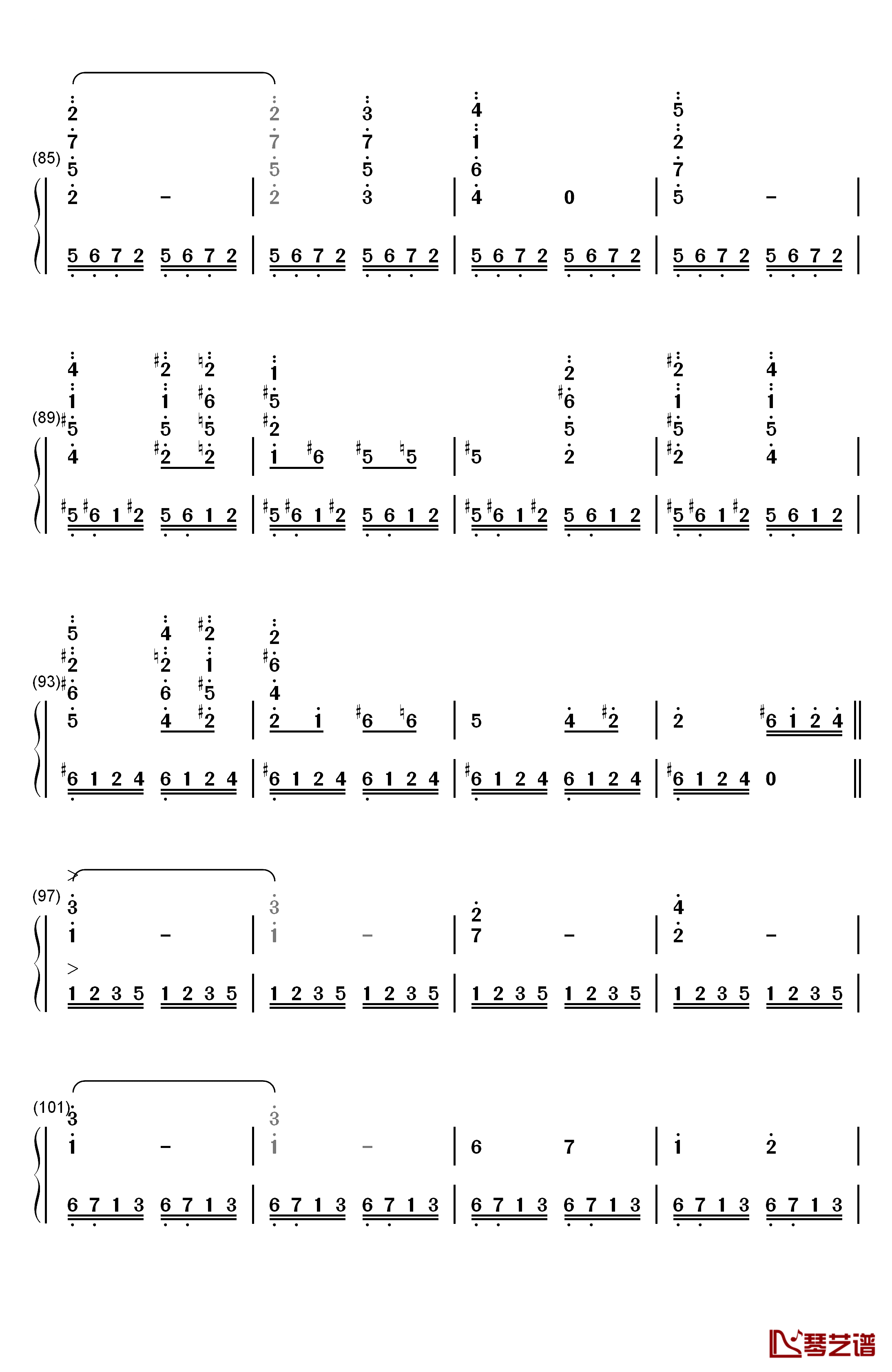 Prelude钢琴简谱-数字双手-植松伸夫5