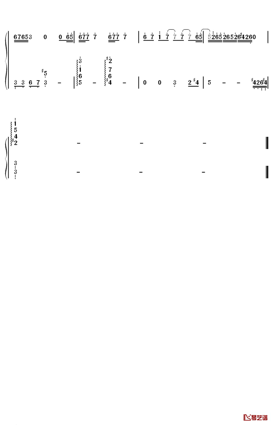 剑伤钢琴简谱-数字双手-李易峰3