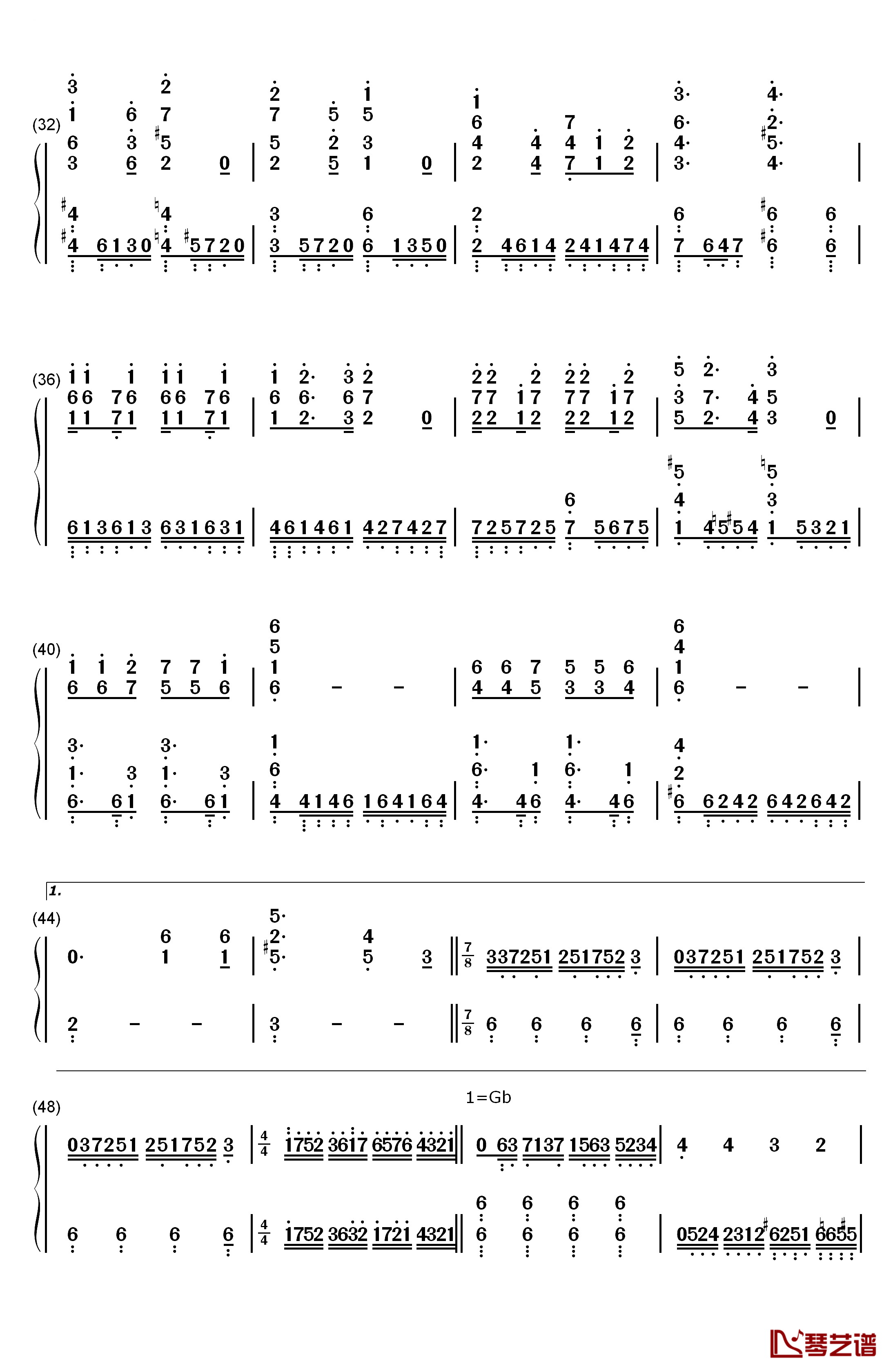 Here钢琴简谱-数字双手-JUNNA3