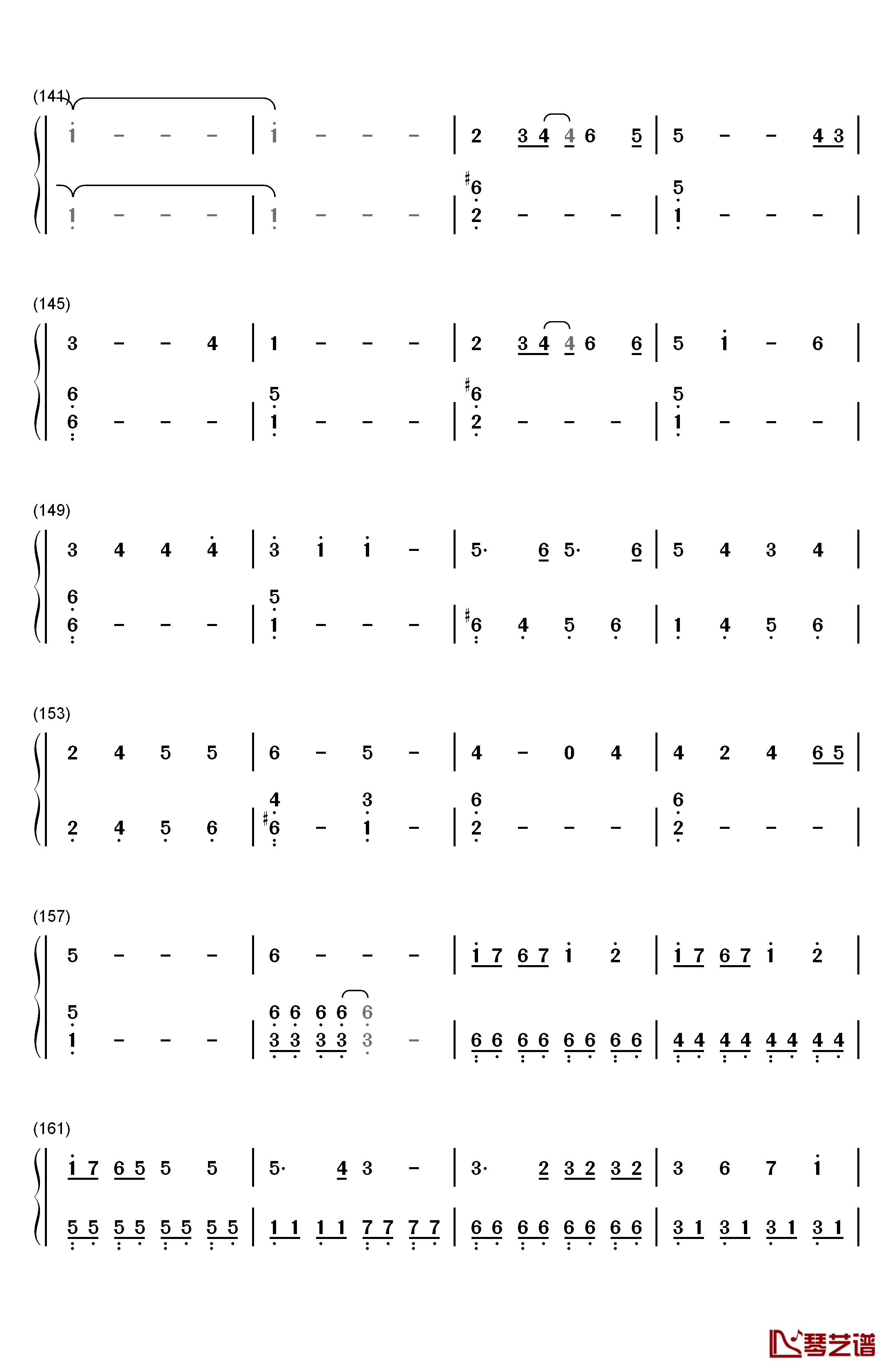 月と花束钢琴简谱-数字双手-さユり7