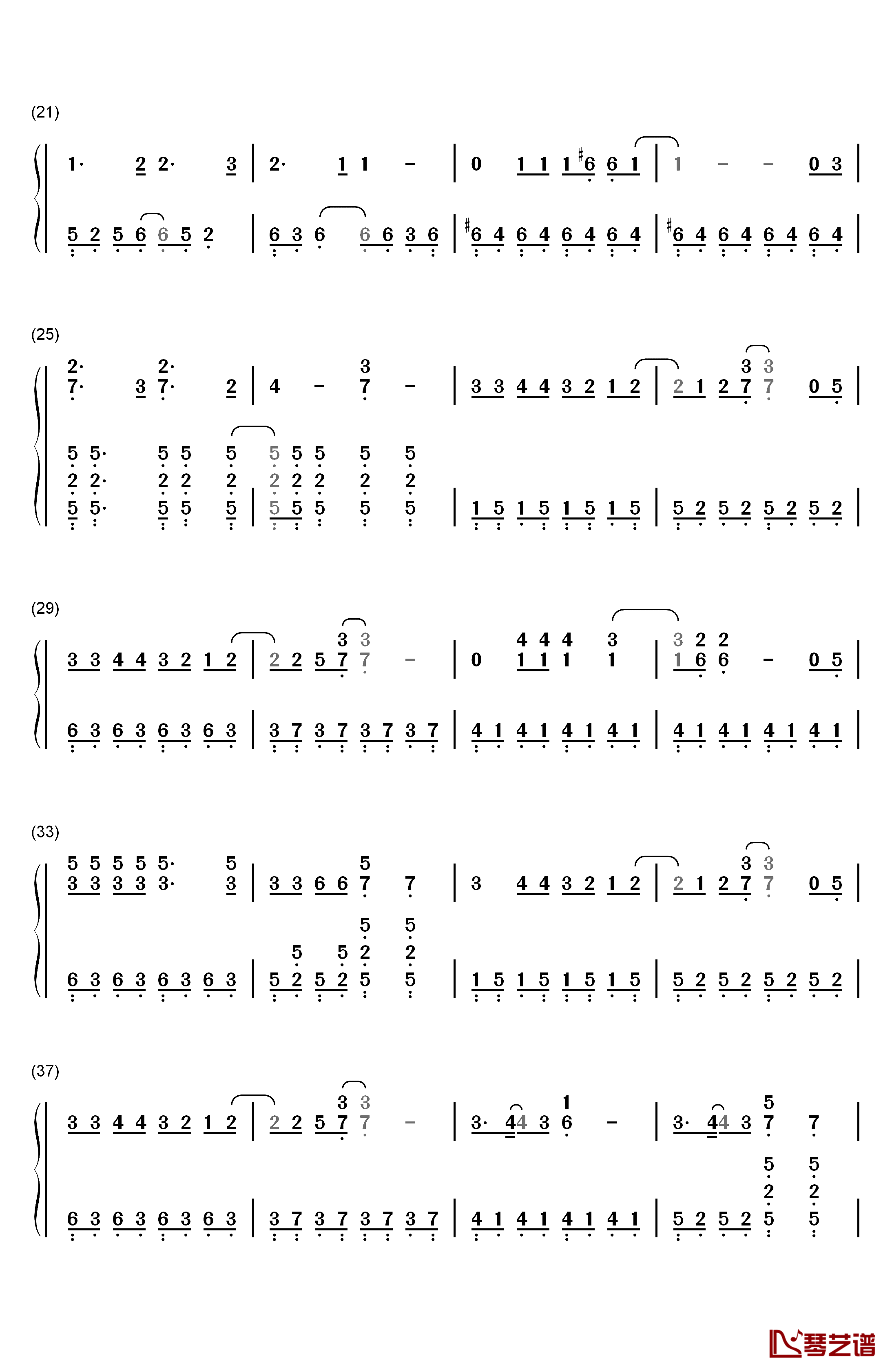 ANNIVERSARY钢琴简谱-数字双手-Sid2