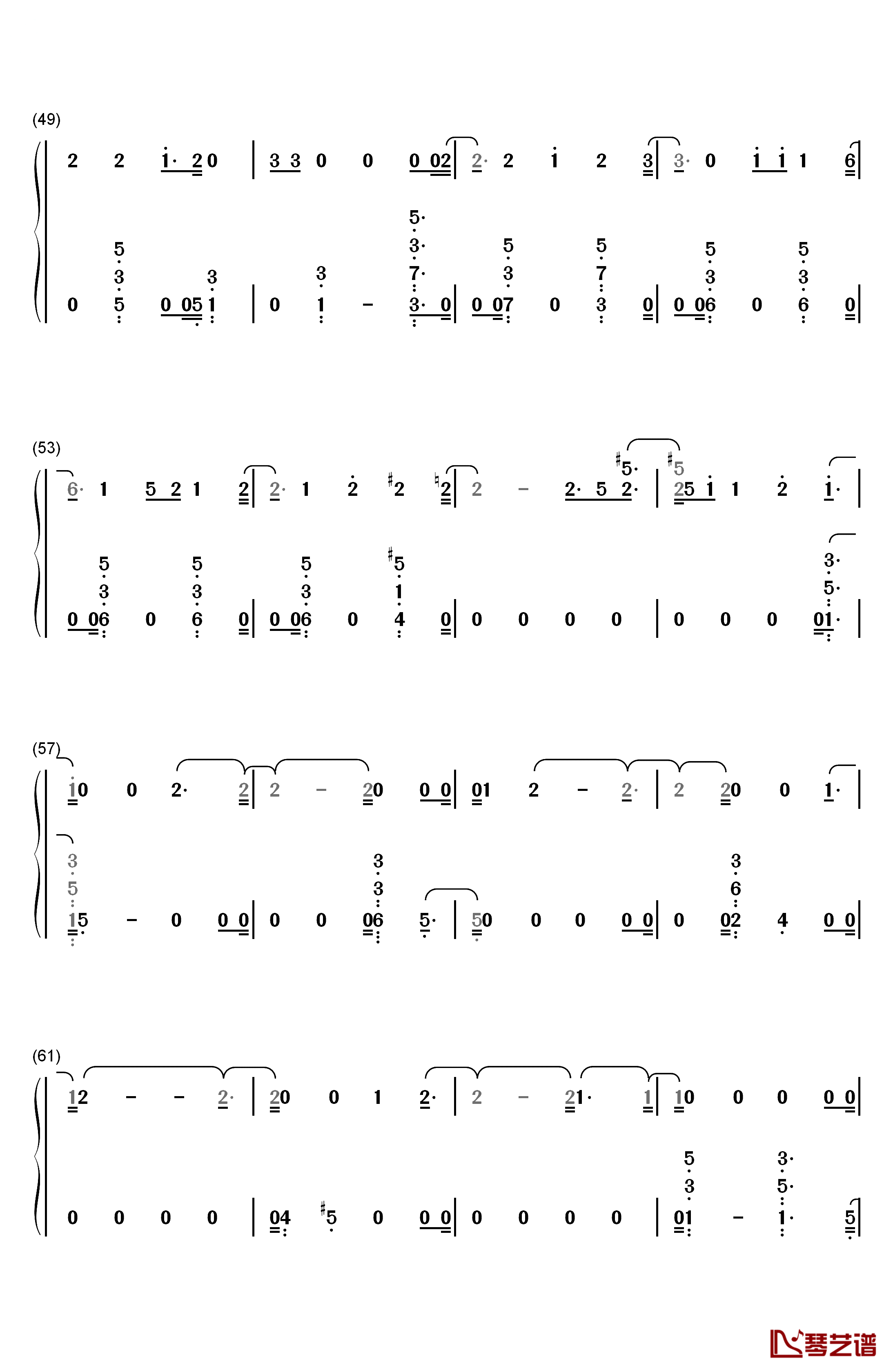 Universe钢琴简谱-数字双手-EXO4