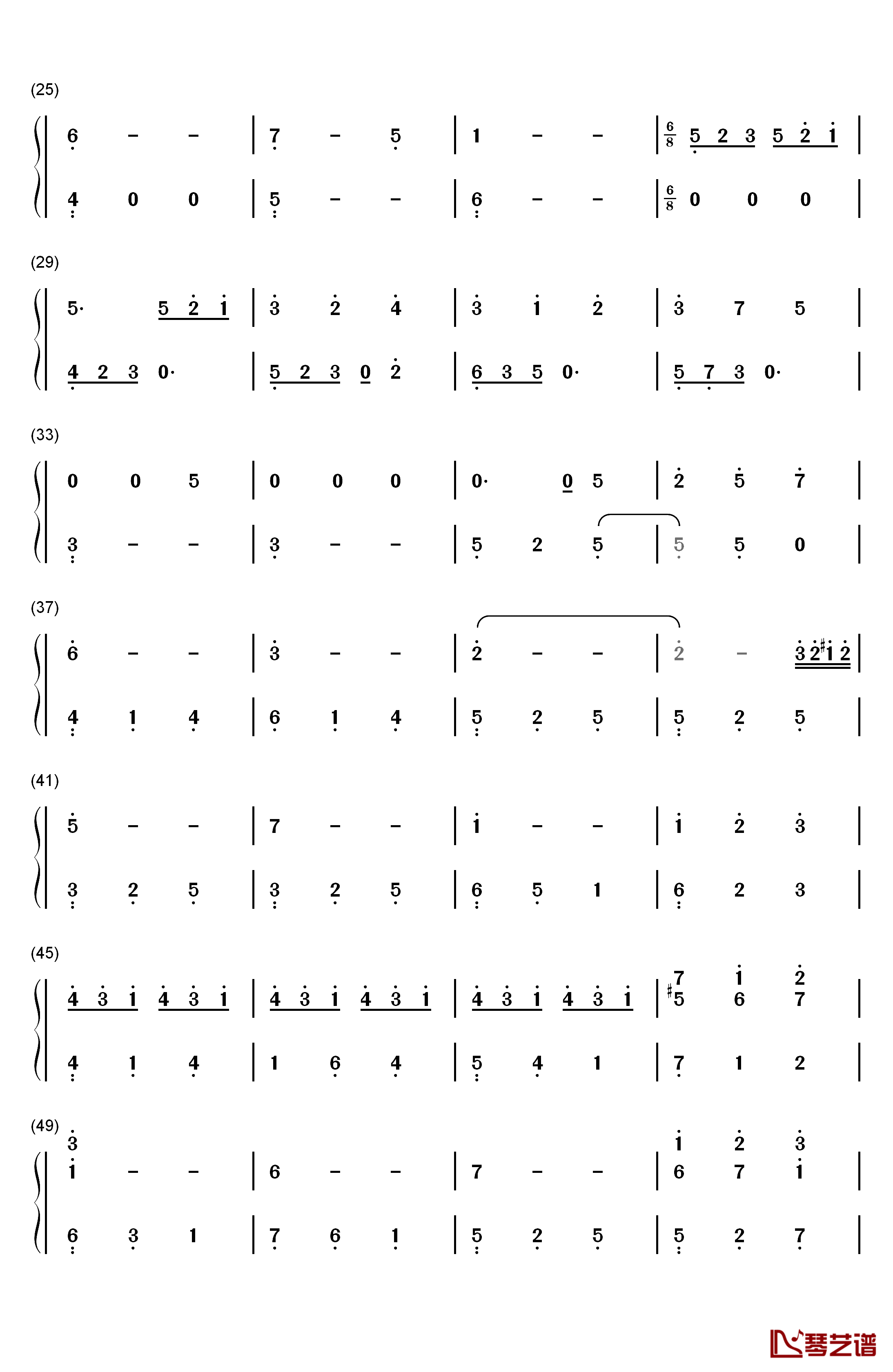 私の嘘钢琴简谱-数字双手-横山克2