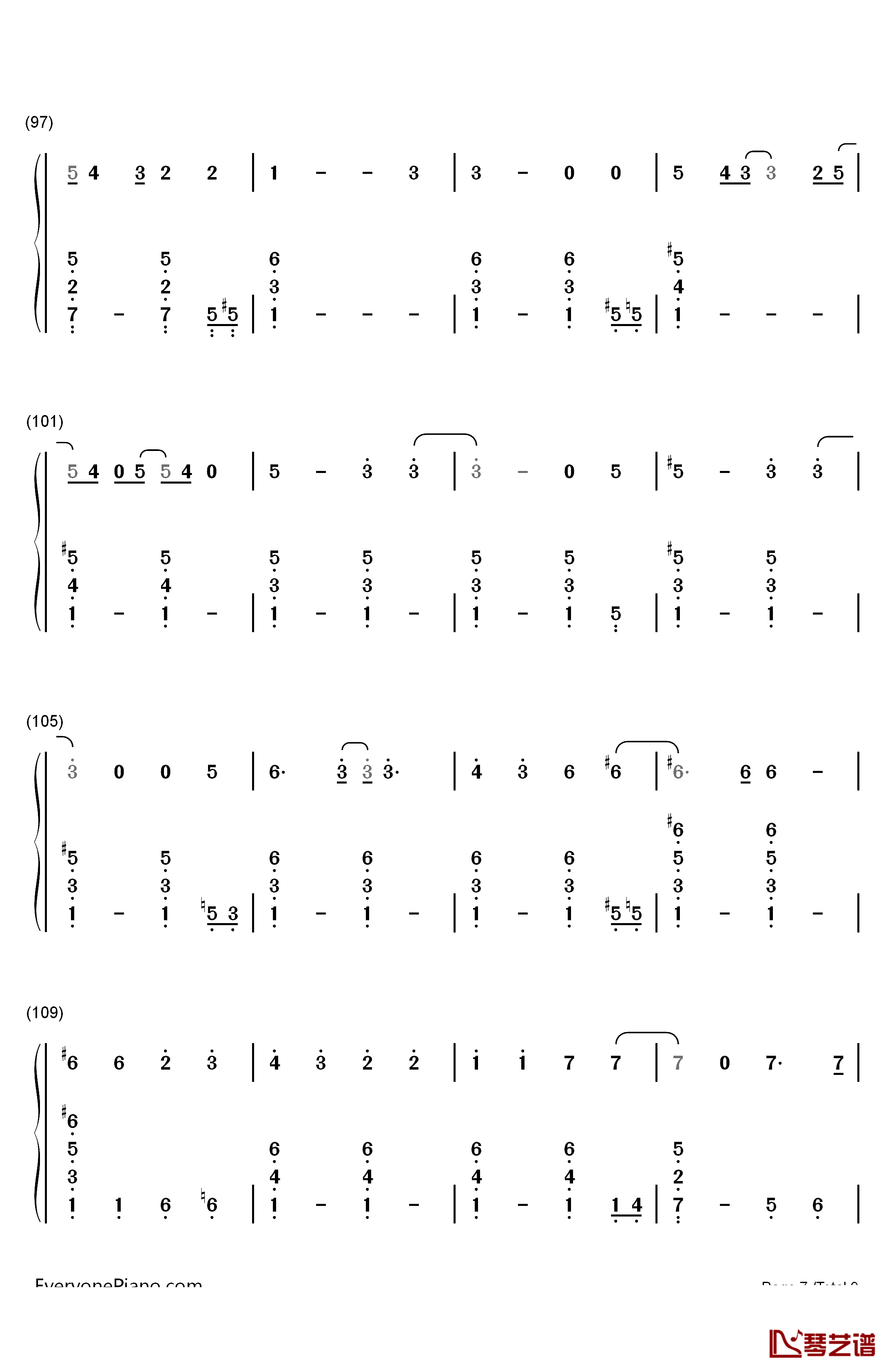 Cancer钢琴简谱-数字双手-Twenty One Pilots7