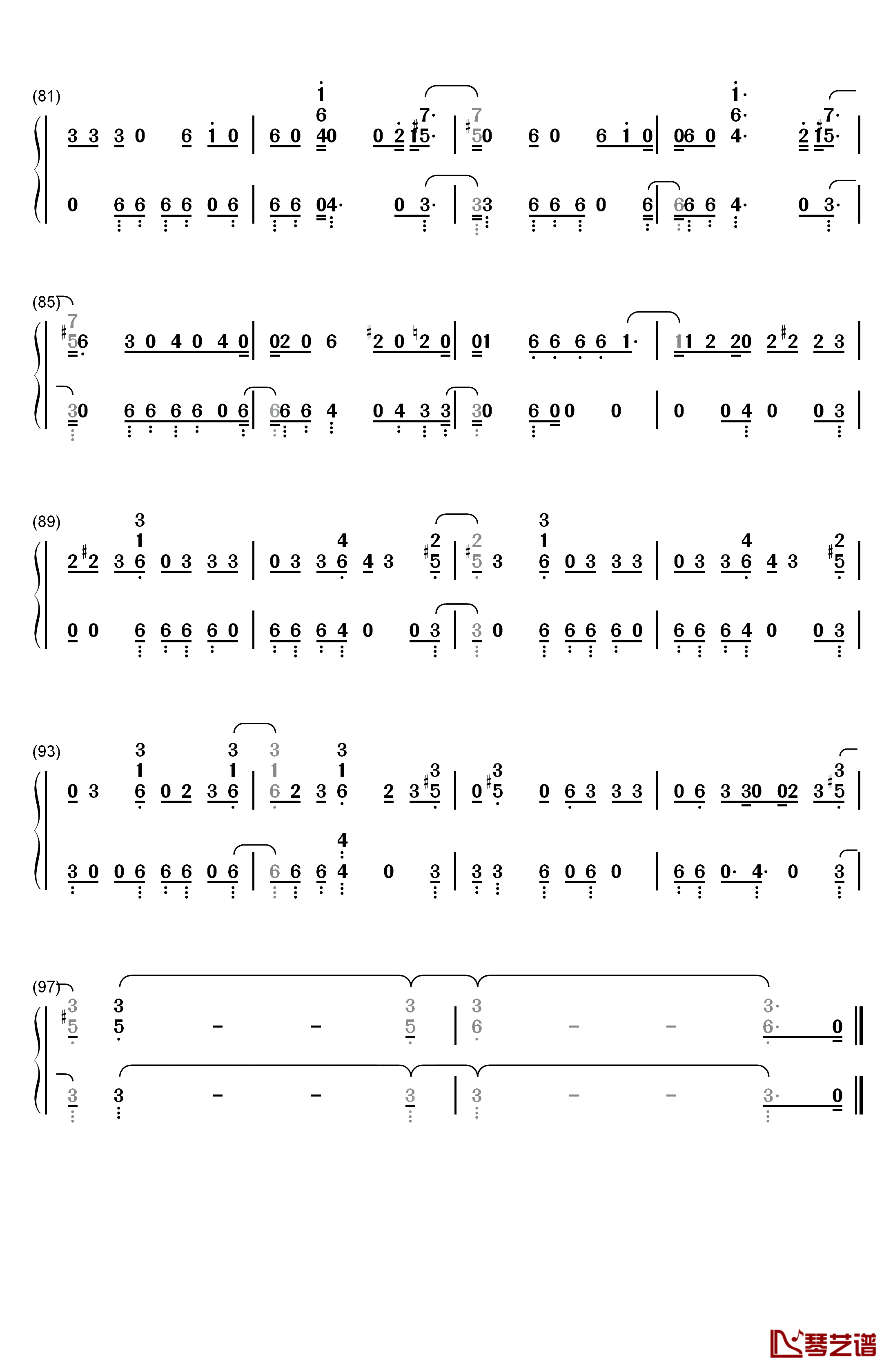 Toy钢琴简谱-数字双手-Netta5