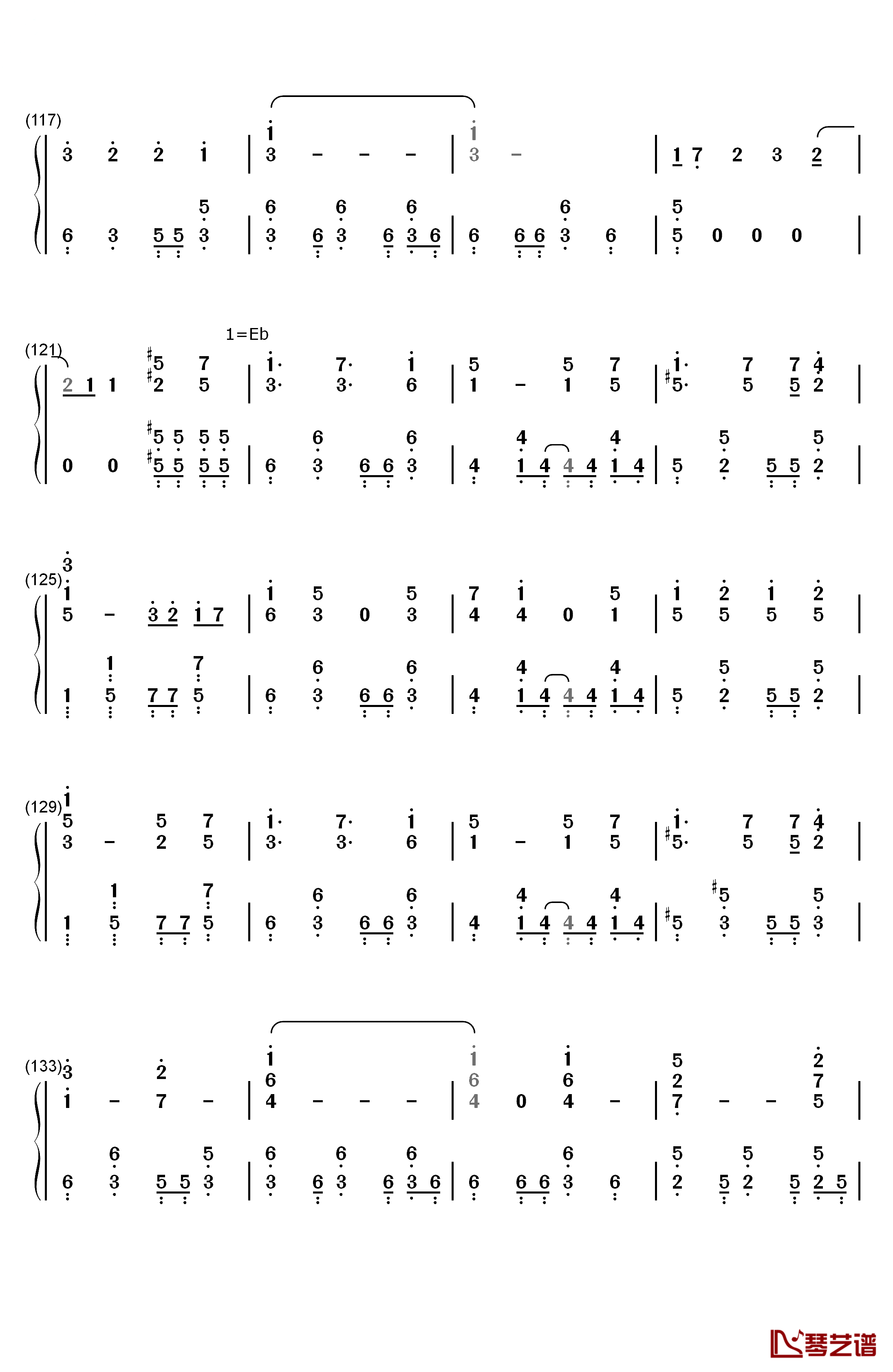 天ノ弱钢琴简谱-数字双手-GUMI6