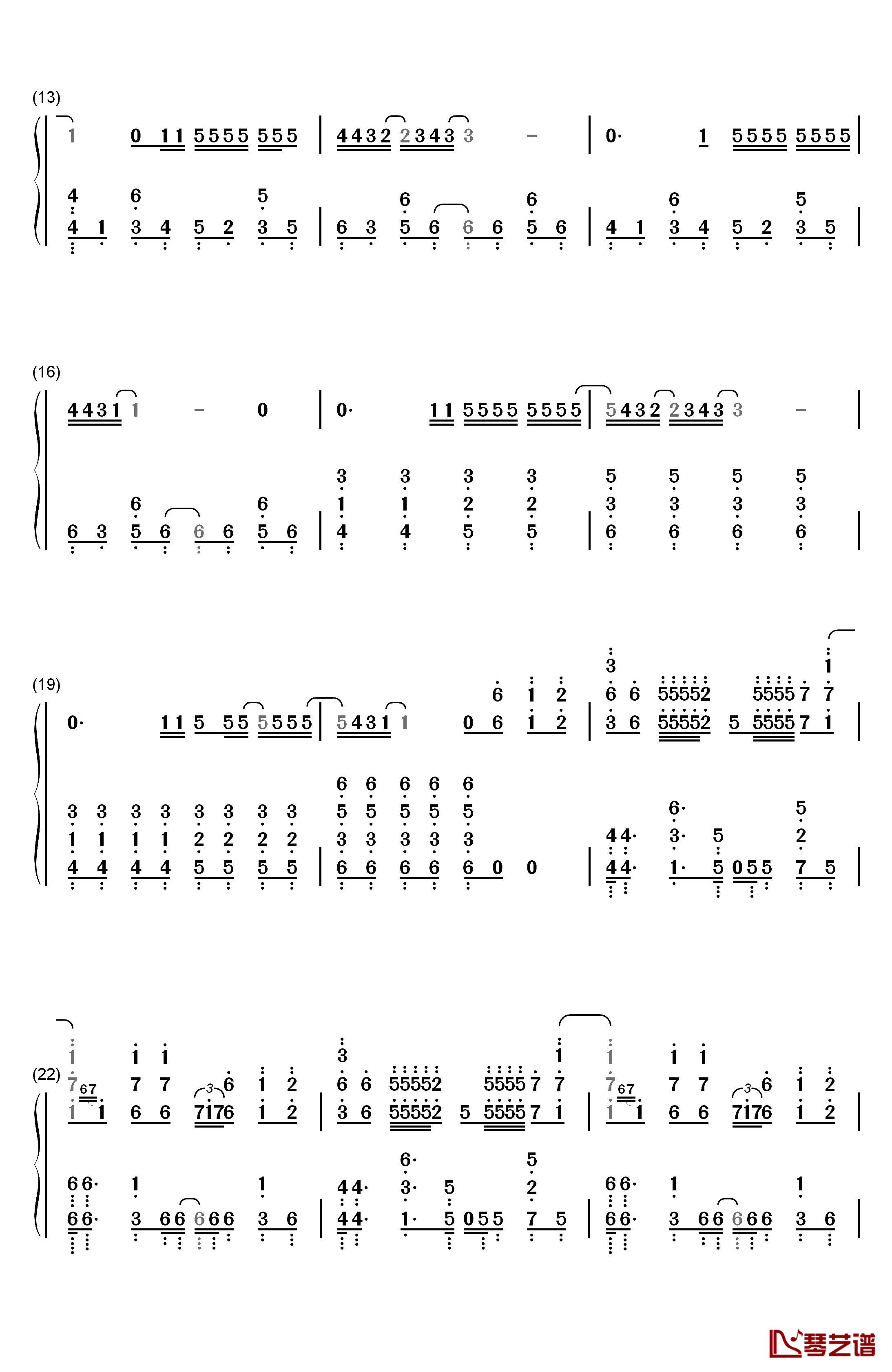 病名为爱钢琴简谱-数字双手-镜音双子2