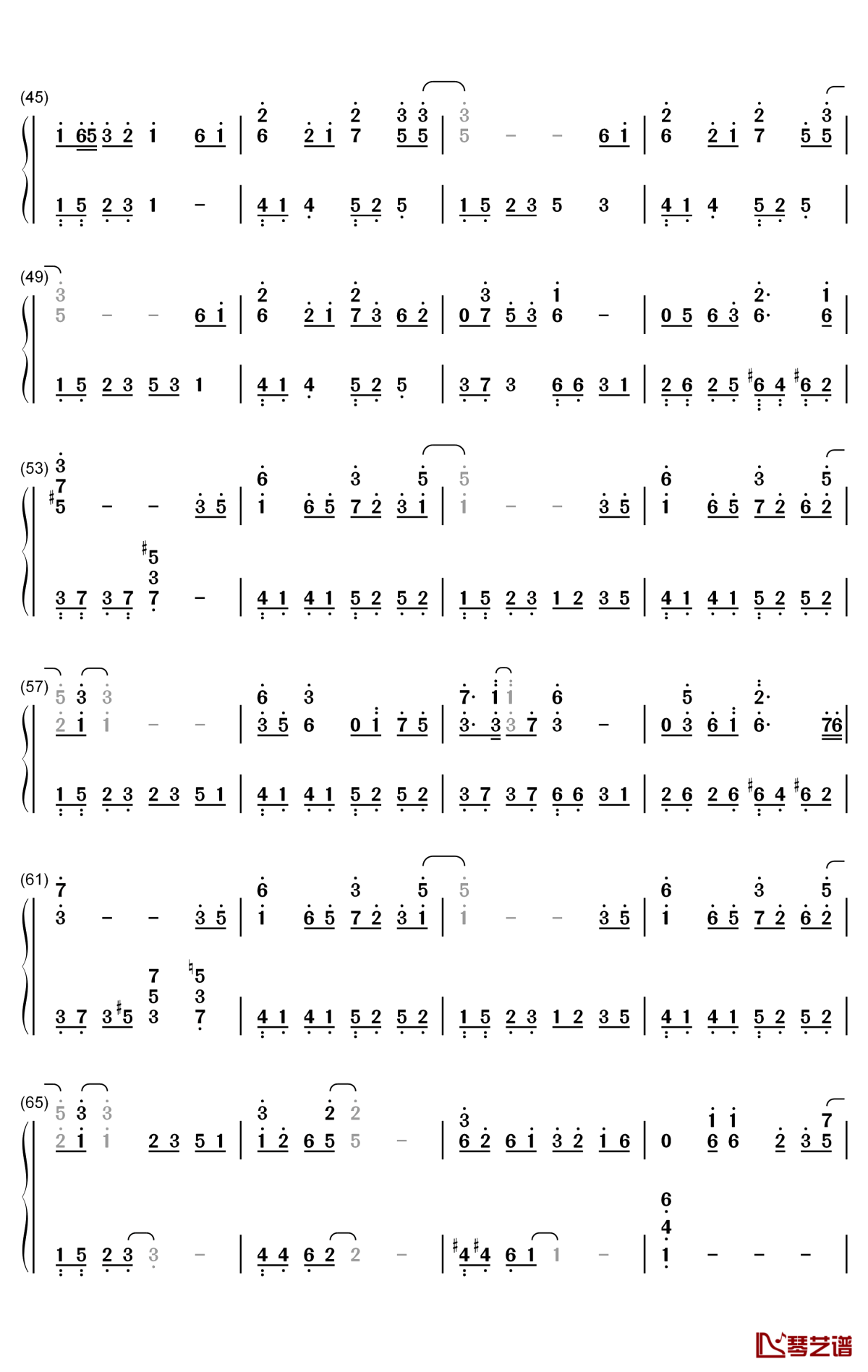 栖枝钢琴简谱-数字双手-双笙3