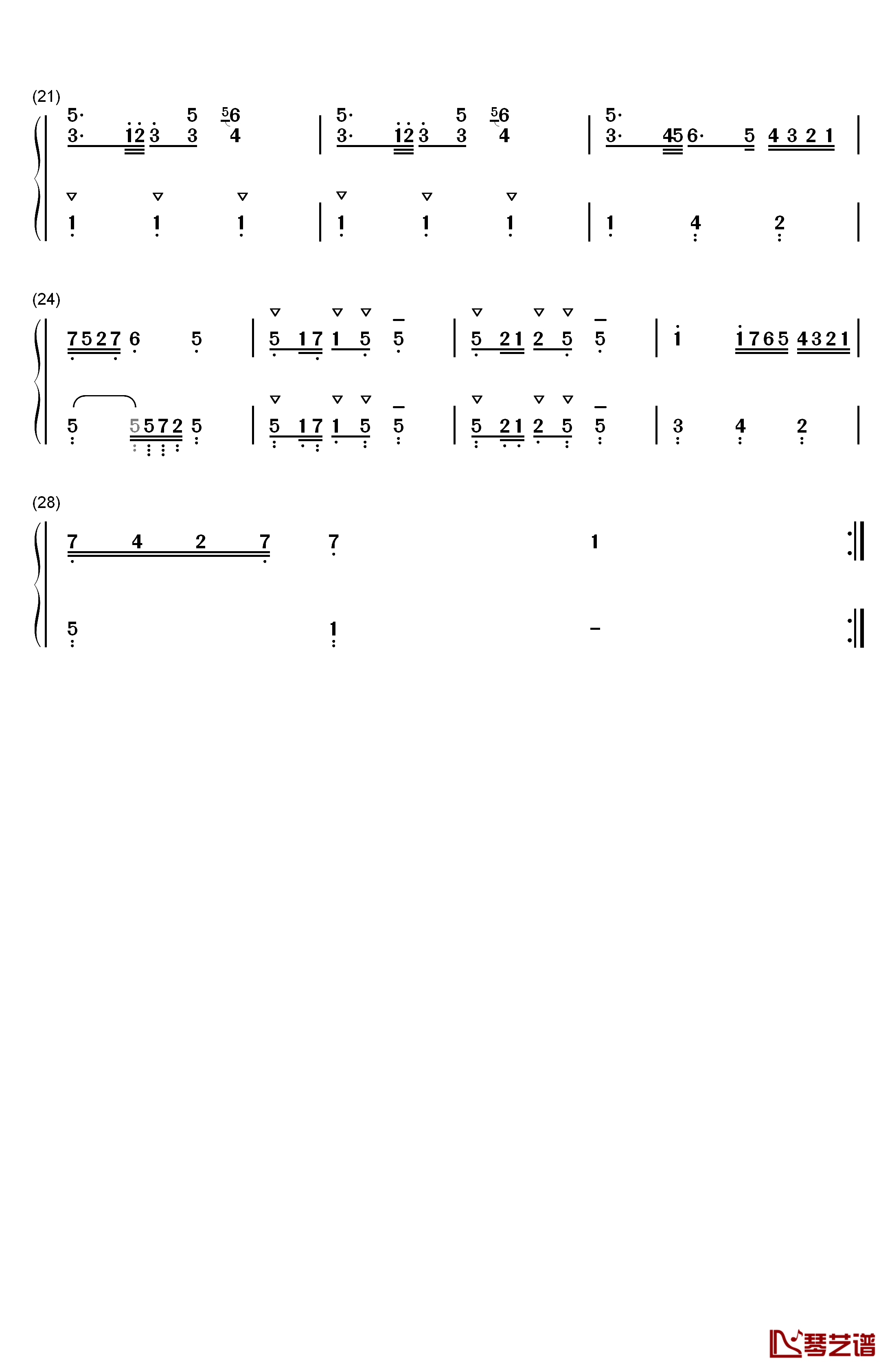 波罗涅兹舞曲 19钢琴简谱-数字双手-巴赫2