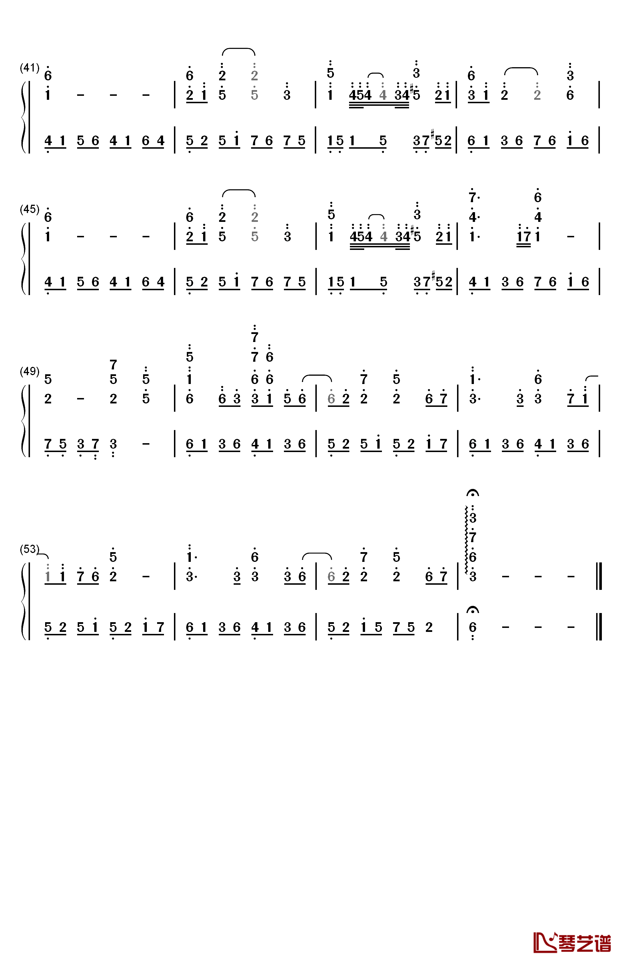 雲雀钢琴简谱-数字双手-ASCA3