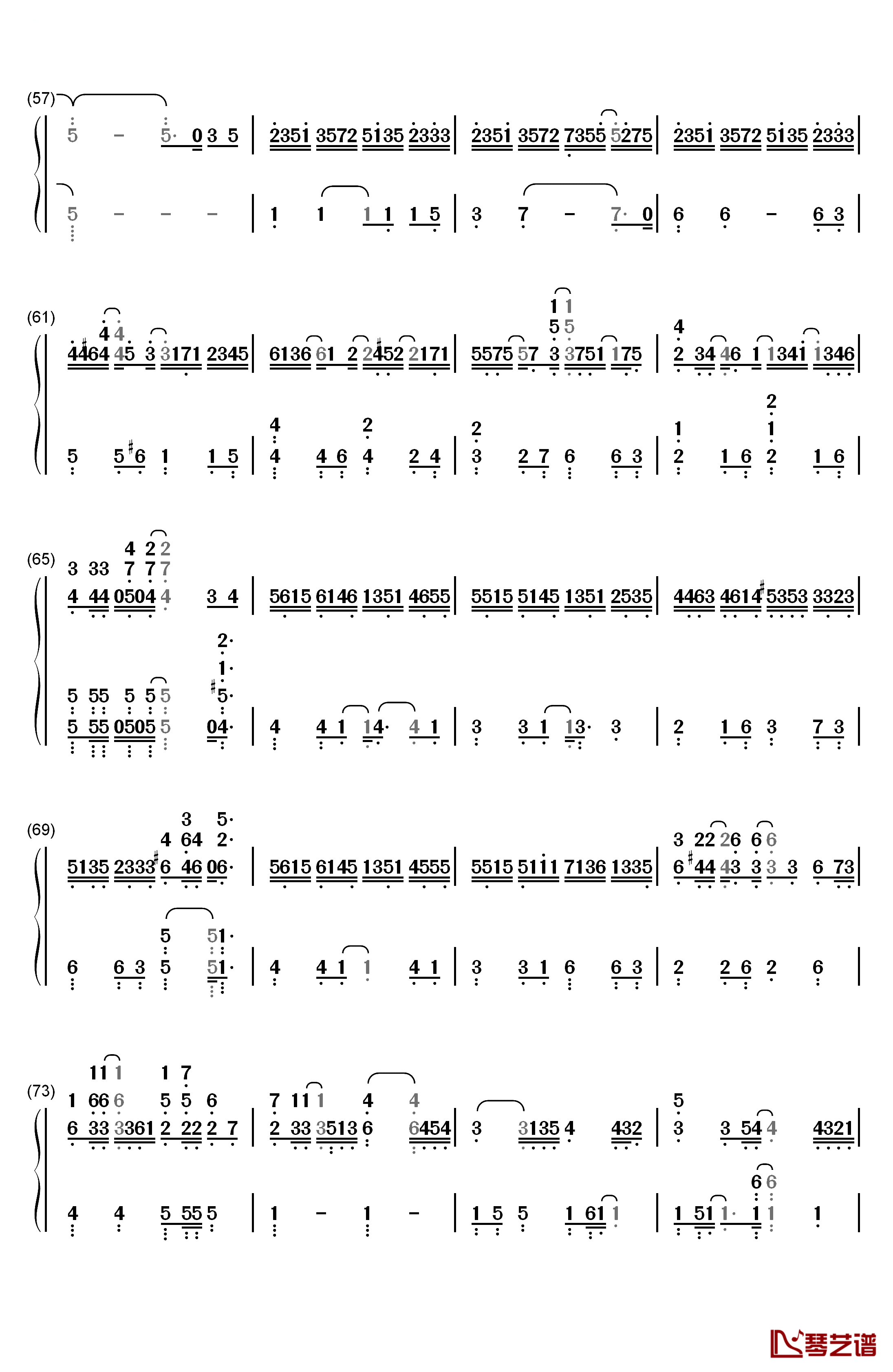 风的痕迹钢琴简谱-数字双手-VK克4